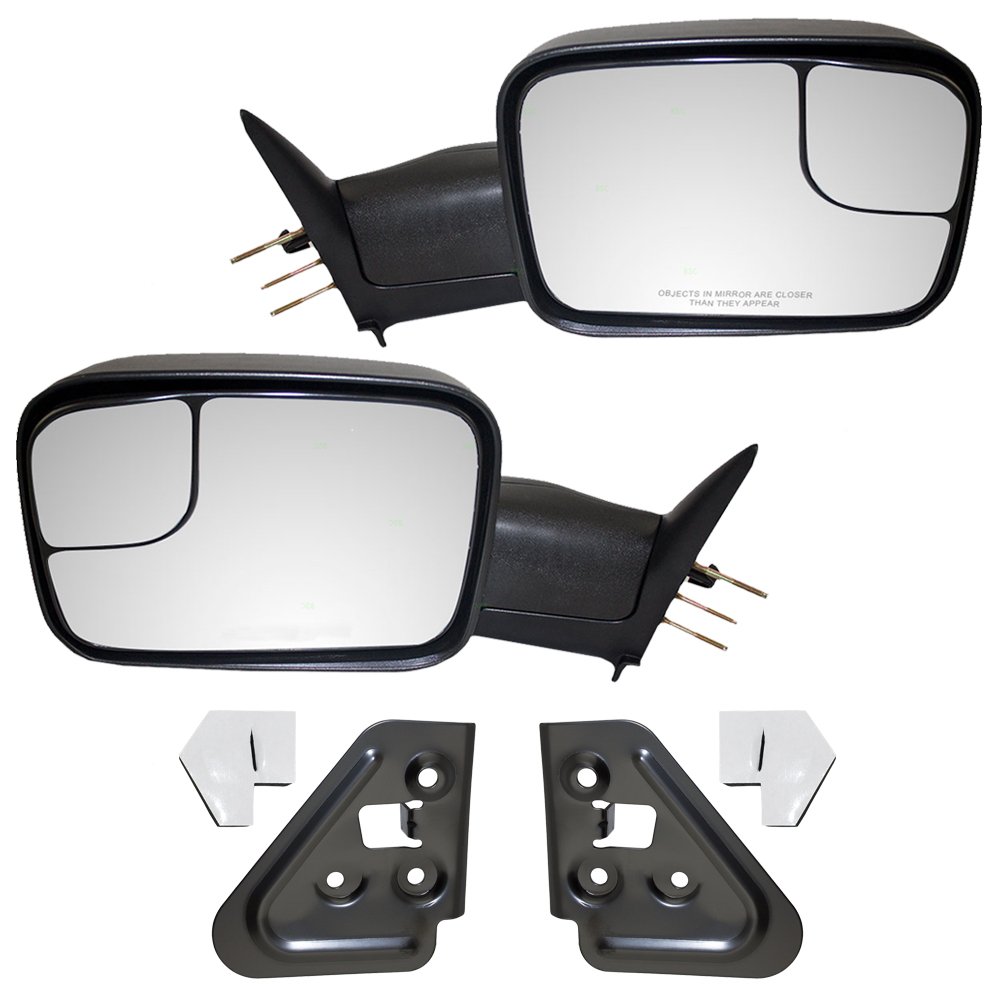 Brock Replacement Manual Towing Mirrors for 94-02 Chevy/GMC Pickup Trucks - Durable Side View Mirrors for Safer Towing & Enhanced Visibility | Perfect for Trailers, Boats & Heavy Loads
