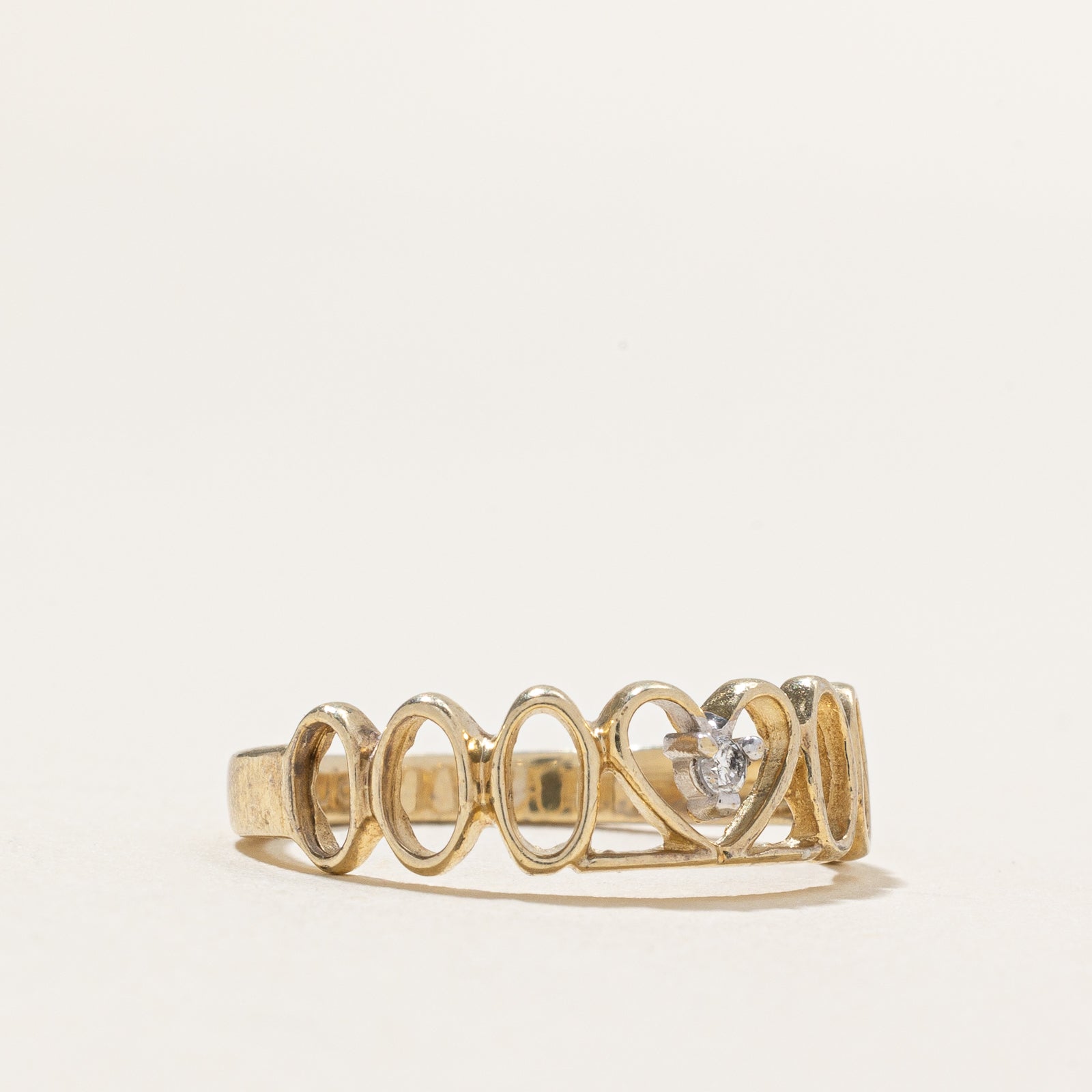 0.02ct Diamond Open Heart Ring - Size 6.75 - Elegant Sterling Silver Jewelry for Women - Perfect for Valentine's Day, Anniversary & Romantic Gifts
