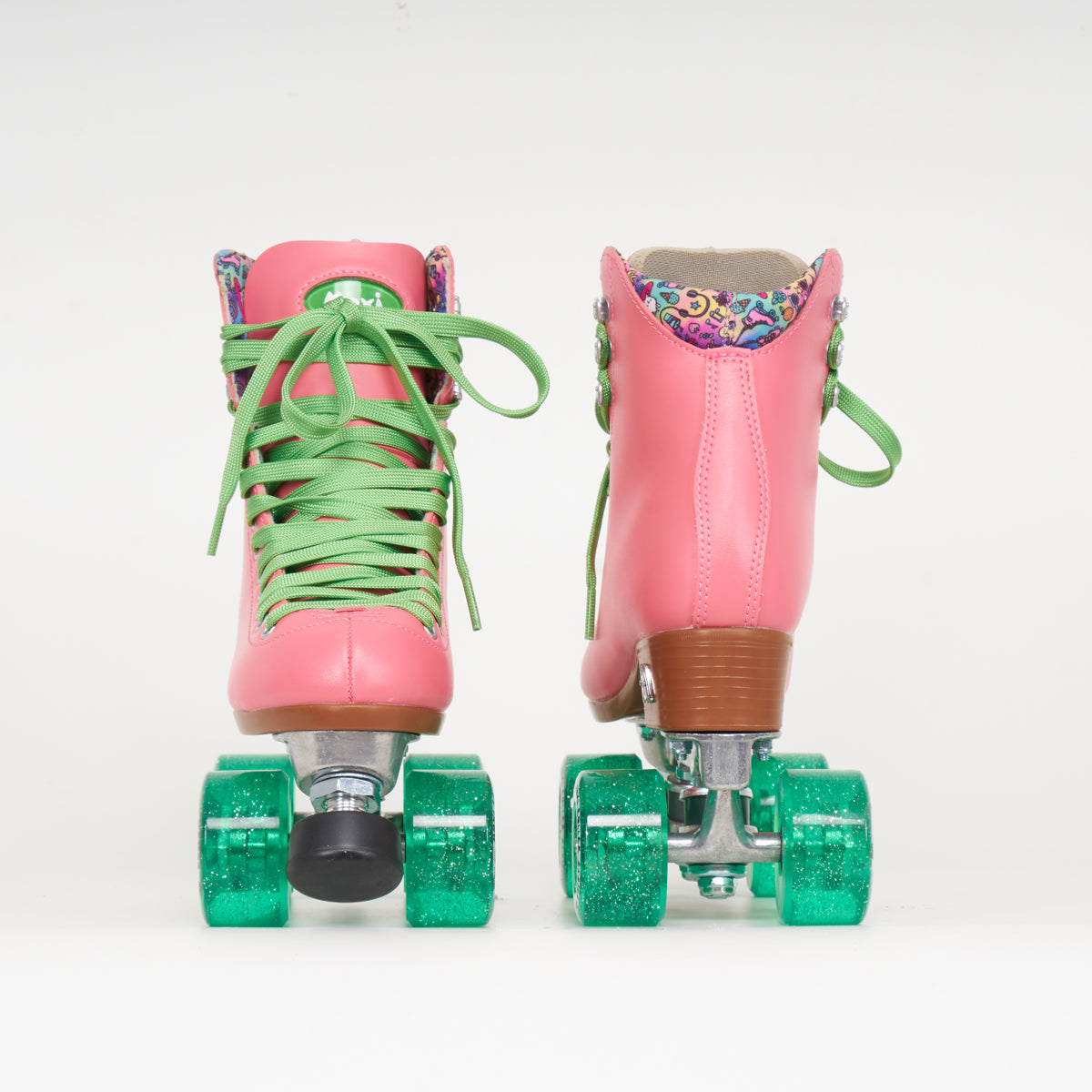 Moxi Beach Bunny Watermelon Roller Skates for Women - Outdoor & Indoor Quad Skates with Lightweight Aluminum Plate - Perfect for Rink, Park, and Beach Skating
