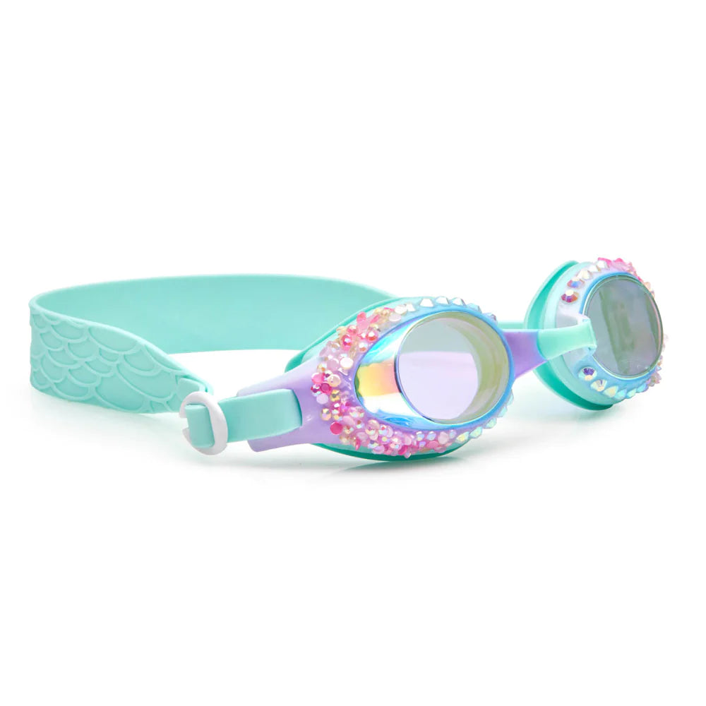 Bling2o Kids Swim Goggles - Blue Seaquin Design | Anti-Fog UV Protection Swimming Goggles for Boys & Girls | Perfect for Pool, Beach & Water Sports Activities
