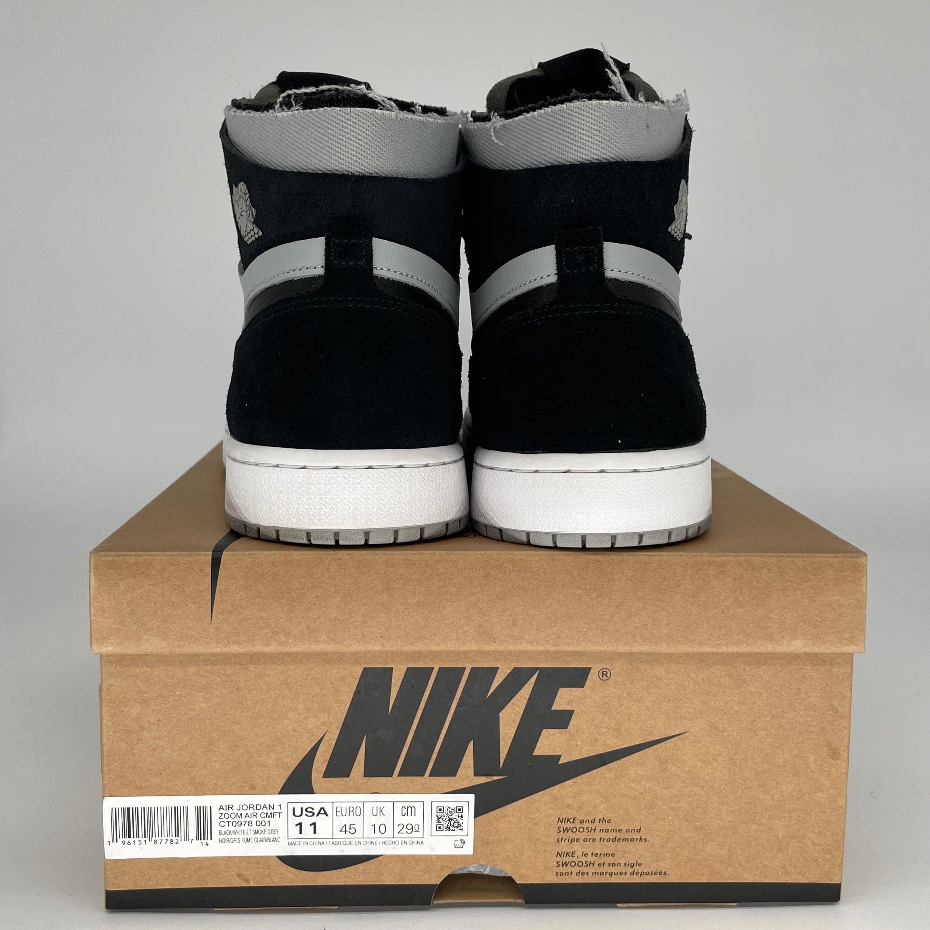 Air Jordan 1 Zoom CMFT Men's Basketball Shoes - Black/Smoke Grey (Size 11) CT0978-001 | Comfortable Sneakers for Streetwear, Gym & Casual Outfits