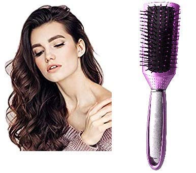 Glan Flat Hair Brush with Soft Bristles - Gentle Detangling for All Hair Types | Perfect for Home, Travel & Styling (Pack of 1) - Ideal for Men & Women