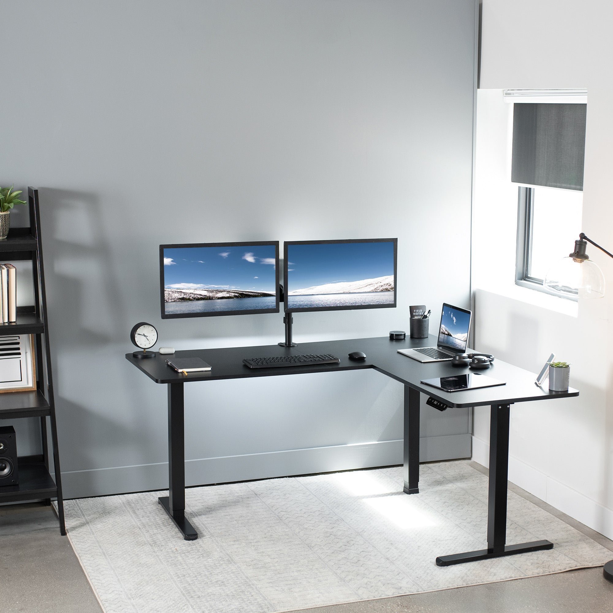 E3 Series Corner Electric Standing Desk - Adjustable Height Home Office Desk for Work & Study | Perfect for Small Spaces & Ergonomic Workspaces