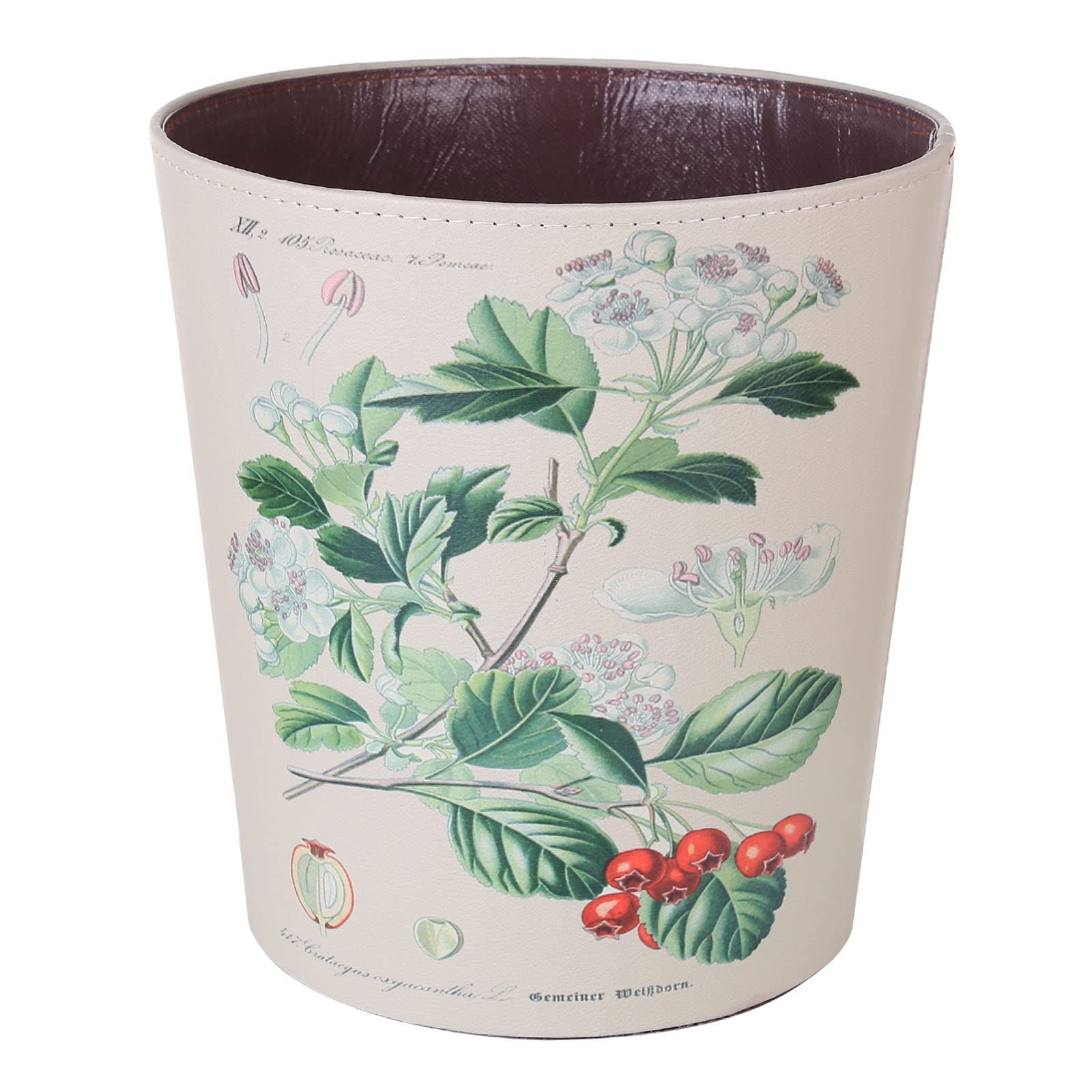 Lingxuinfo Scakbyer Retro Style Small Trash Can - 10L Decorative Wastebasket for Bathroom, Bedroom, Office | Vintage Paper Bin with Lid | Perfect for Home, Dorm & Office Organization (Cherrim)