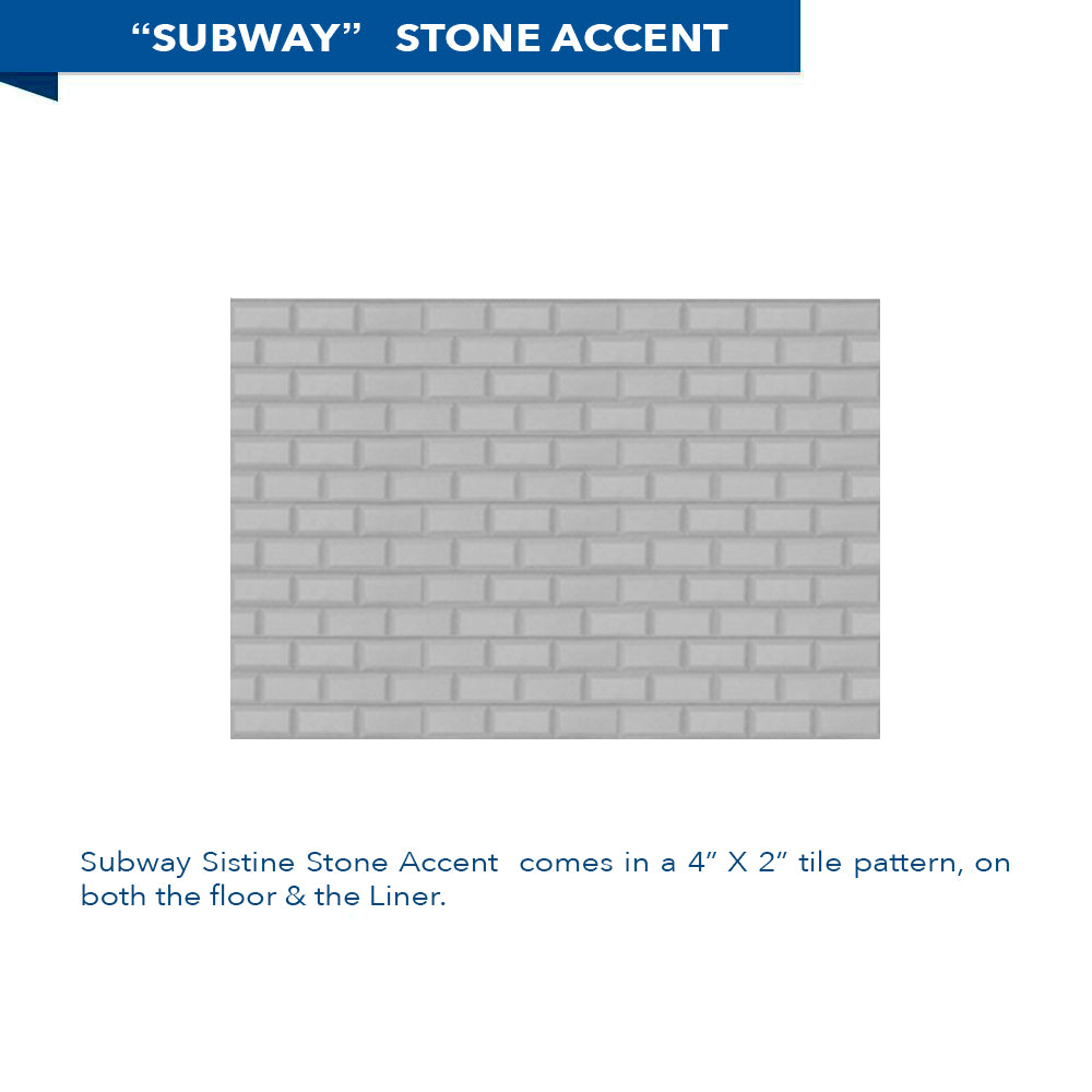 Neo Angle Portland Cement Sistine Stone & Subway Tile DIY Shower Remodel Kit - Waterproof Bathroom Wall Accent for Modern Home Renovation