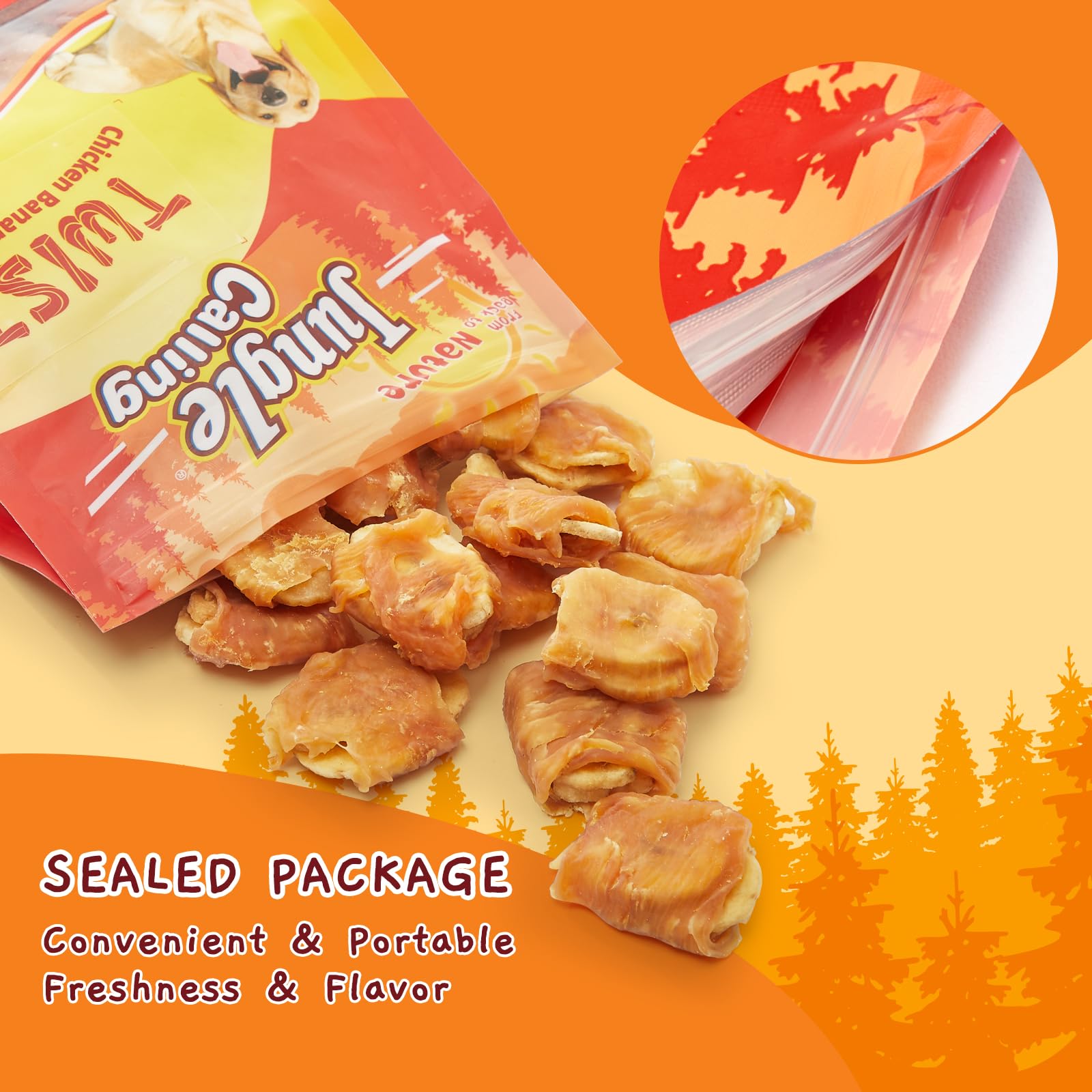Natural Chicken Wrapped Banana Dog Treats - High Fiber Training Chews for Small & Medium Dogs | Healthy Snacks for Training & Rewards | 10.6oz