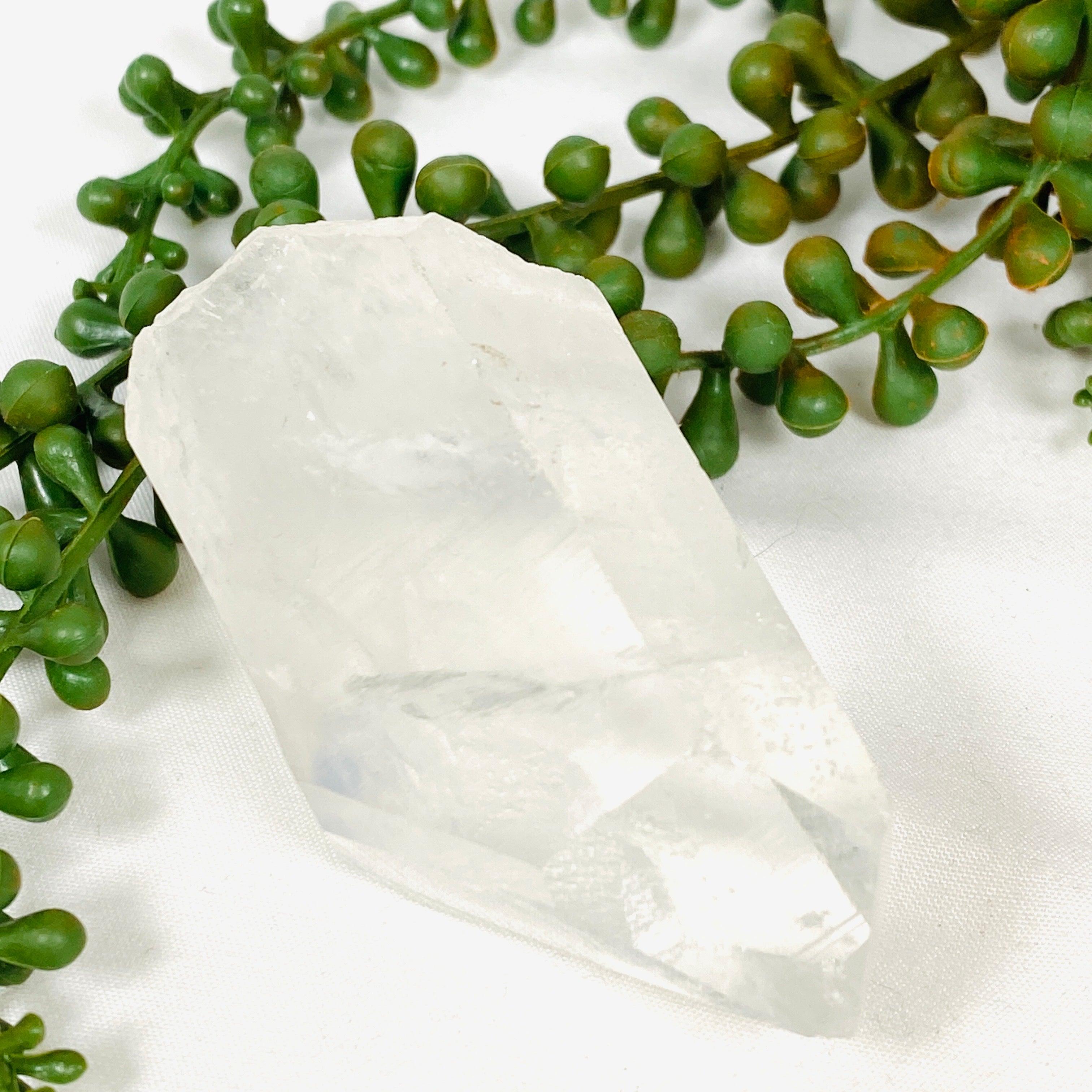 Natural Clear Quartz Semi-Polished Point Stone - Healing Crystal for Meditation, Reiki, and Energy Work - Perfect for Home Decor, Yoga, and Spiritual Practices