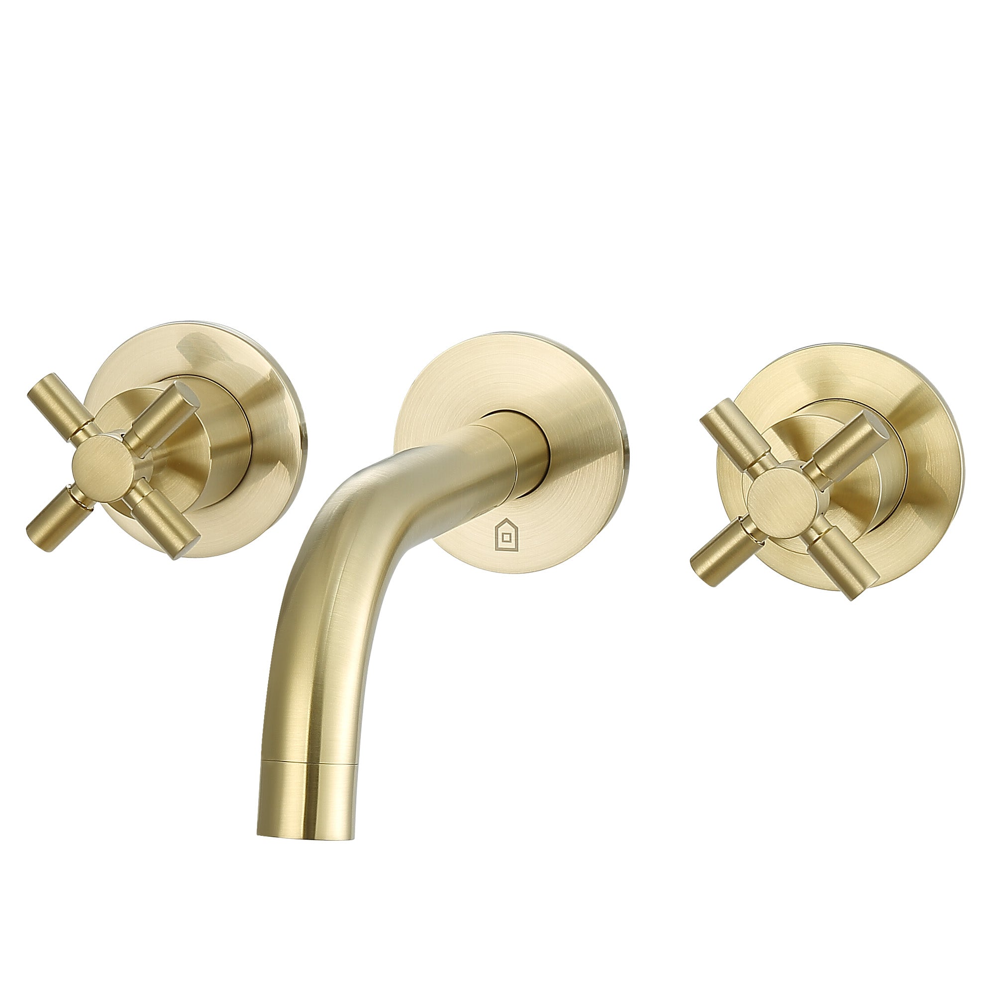 Ancona Prima Two Handle Wall Mounted Bathroom Faucet - Brushed Champagne Gold Finish for Modern Vanities | Perfect for Powder Rooms, Master Baths & Spa-Style Retreats