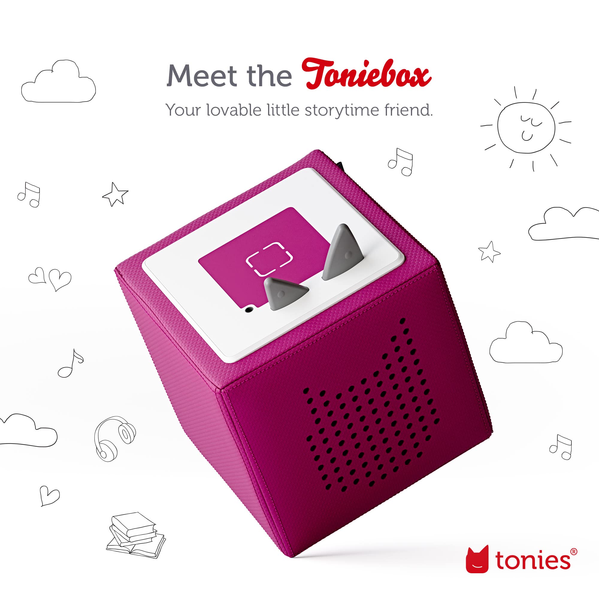 Toniebox Audio Player Starter Set with Disney Princesses (Cinderella, Belle, Moana, Tangled) & Playtime Puppy - Interactive Storytelling Toy for Kids - Purple - Perfect for Bedtime Stories, Car Rides & Learning Fun
