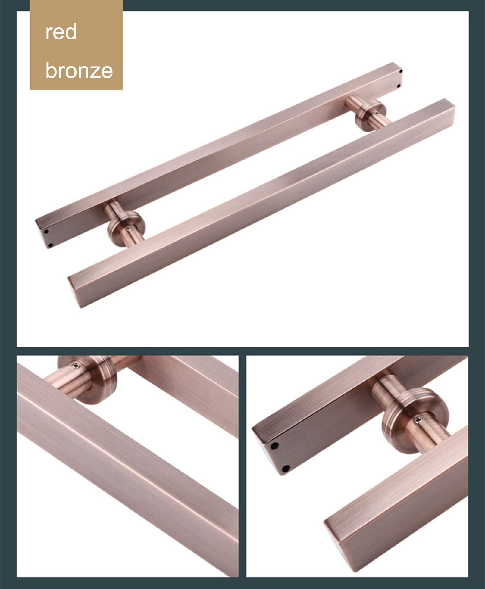 Heavy Duty Stainless Steel Sliding Barn Door Handle - T Bar Shower Pull Push Handles for Bathroom, Glass Shed & Commercial Doors (7 Sizes) - Perfect for Hotels, Offices & Home Use