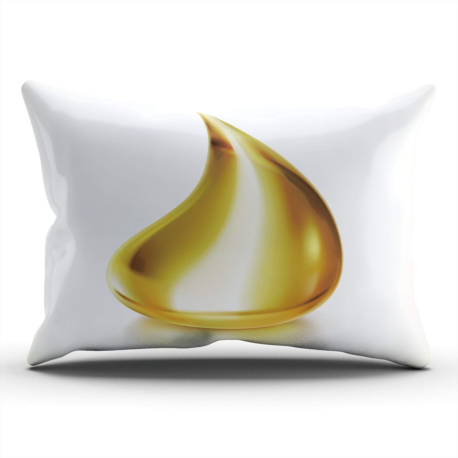 Premium MUKPU Gold Oil Drop Throw Pillow Cover - Hidden Zipper Decorative Pillow Case, Single-Sided Print, King Size 20x36 Inches - Perfect for Living Room Sofa, Bedroom Decor & Home Styling