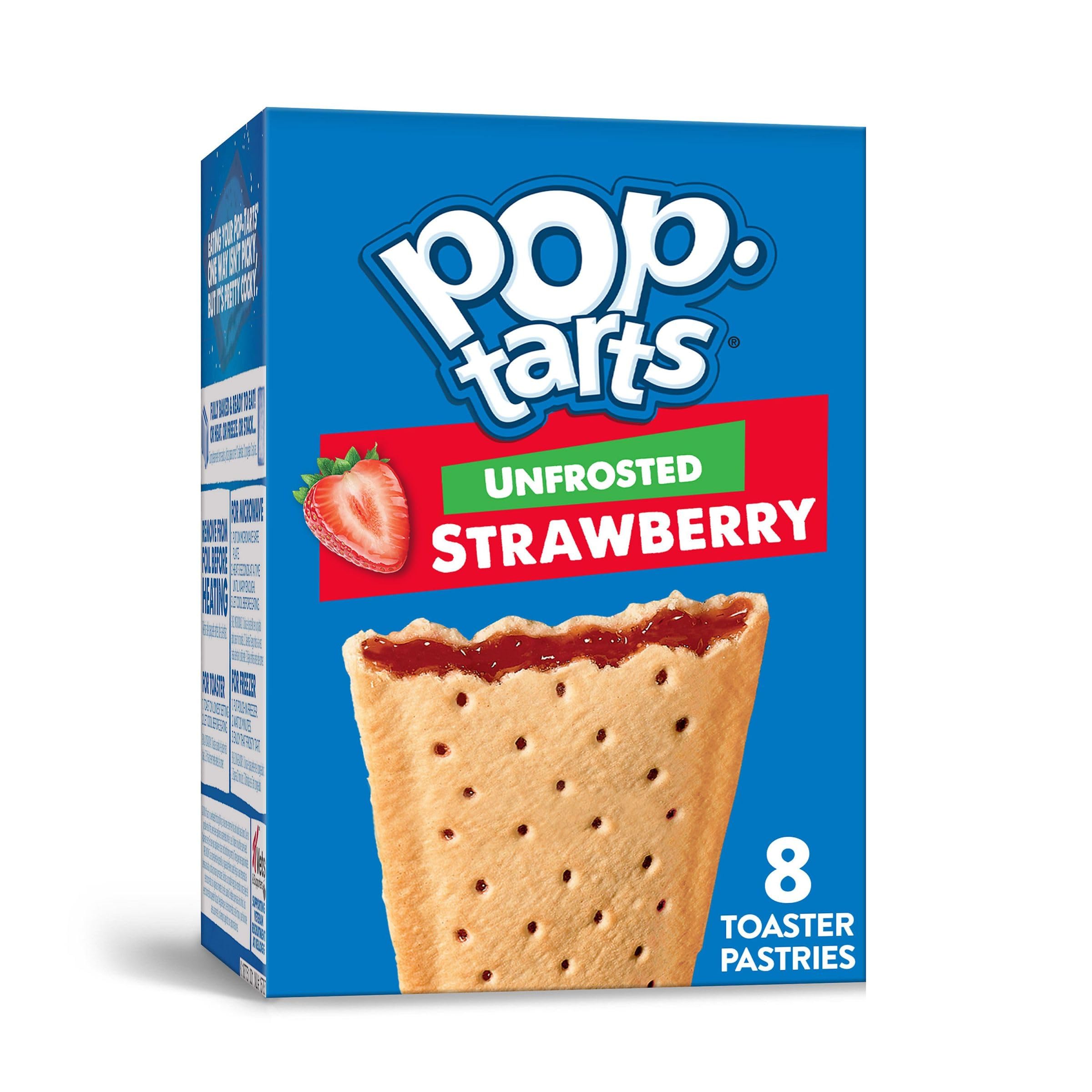 Pop-Tarts Toaster Pastries - Unfrosted Strawberry Flavor (13.5oz Box, 8 Count) | Breakfast Pastries, Kids Snacks & On-the-Go Treats | Perfect for School Lunches, Quick Breakfasts and After-School Snacks