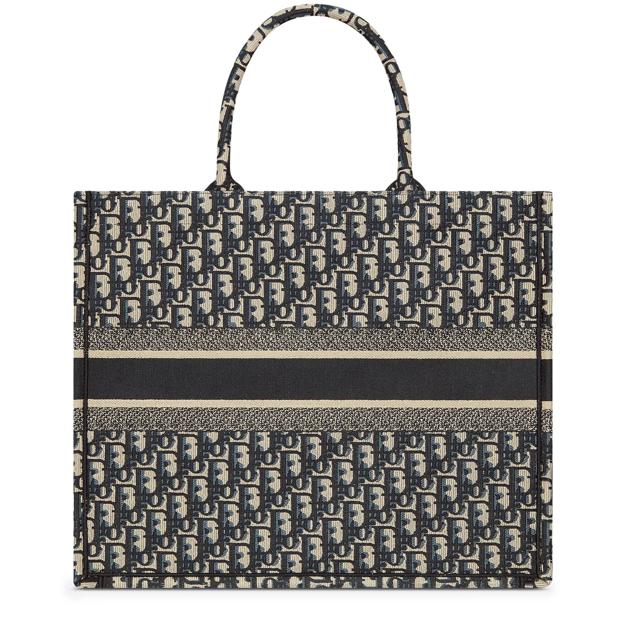 Authentic Pre-Owned Dior Oblique Large Book Tote Bag in Ecru & Blue - Luxury Designer Handbag for Women, Perfect for Work, Travel & Everyday Use