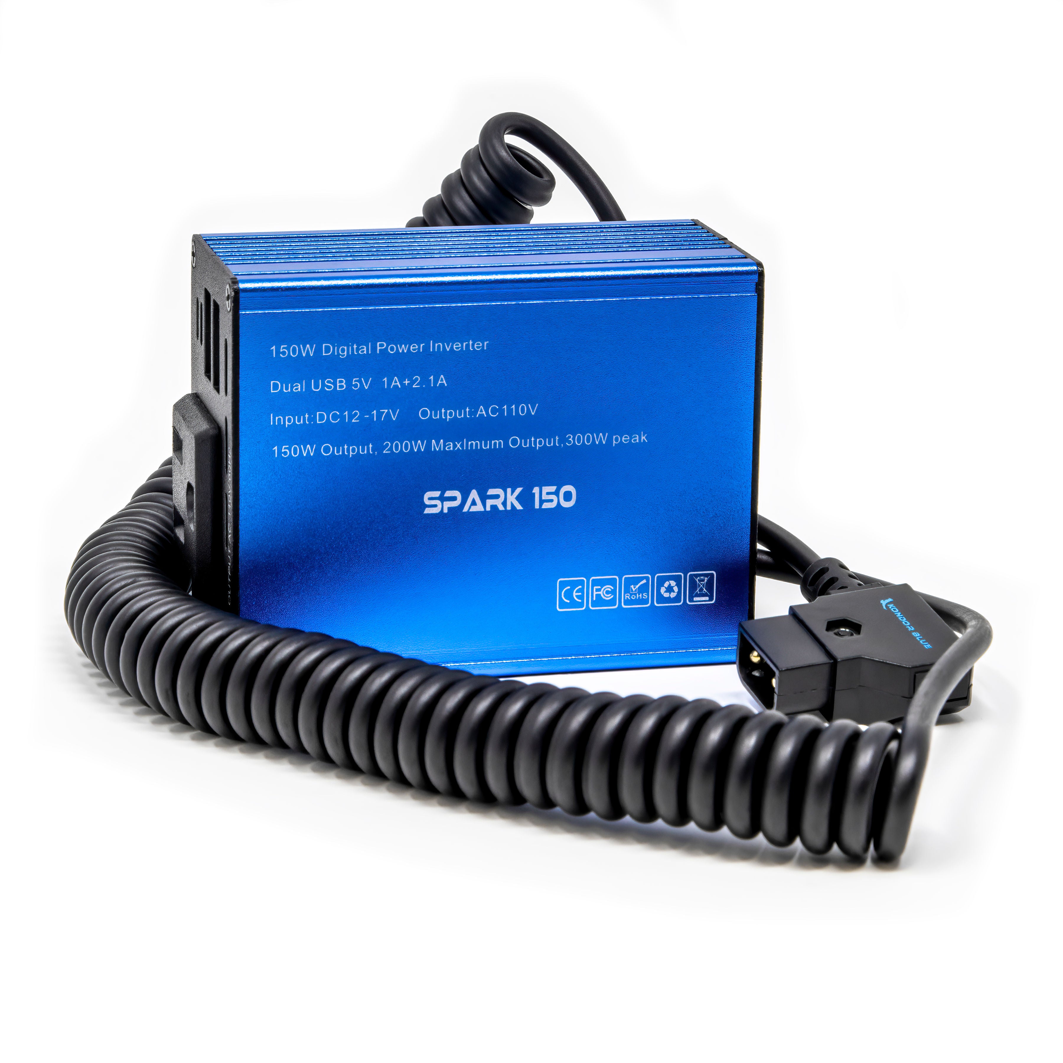 Kondor Blue SPARK 150 D TAP to AC Power Supply Adapter - Wall Plug for Cameras, Lights & Audio Equipment - Perfect for Studio, Film Sets & On-Location Shooting