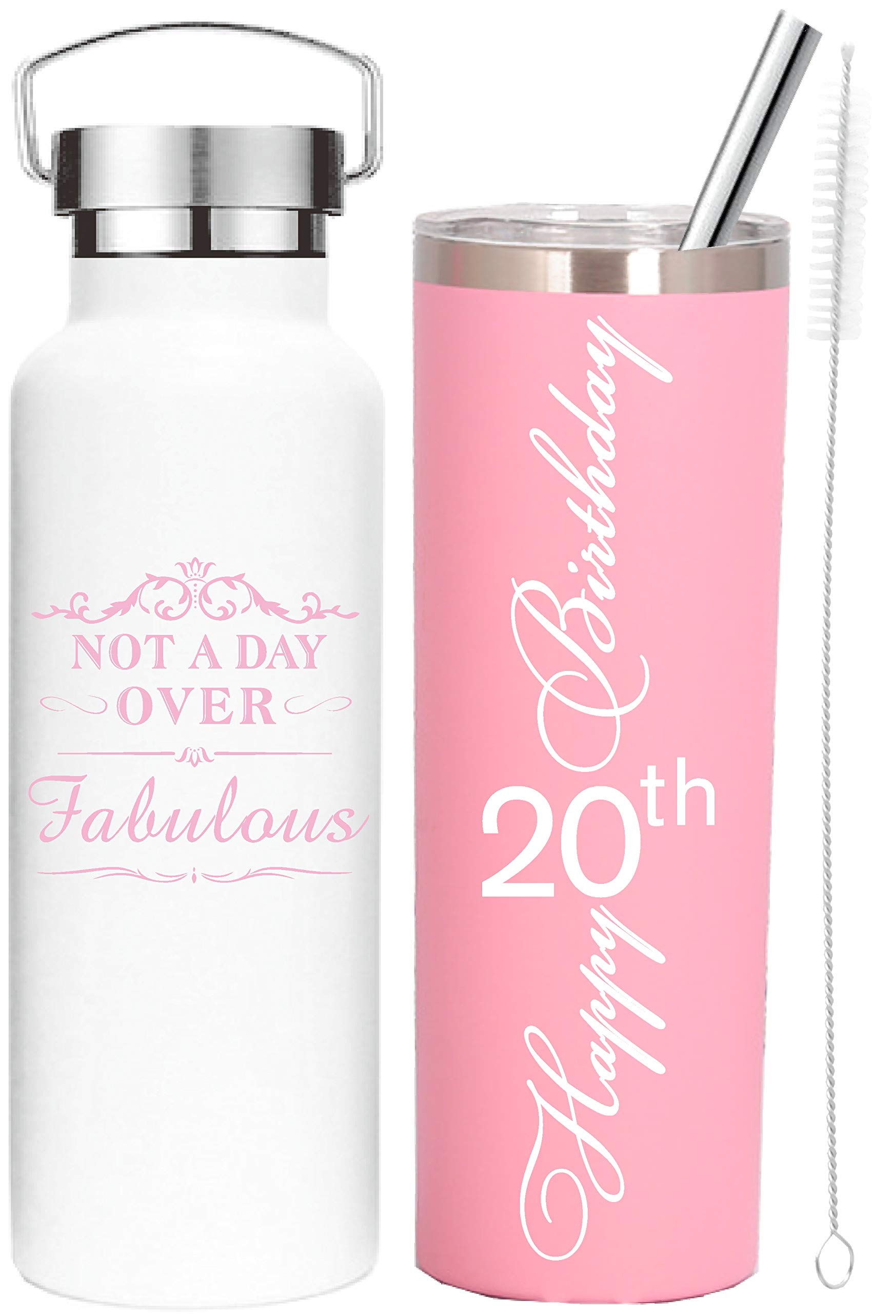 20th Birthday Gifts for Women - Personalized 20oz Tumbler Cup with Lid & Straw - Perfect for 20 Year Old Daughter, Best Friend or Sister - Great for Parties, Office Use & Daily Hydration