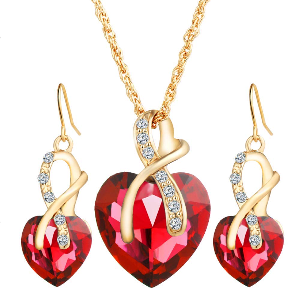 HSQYJ Fashion Snowflake Crystal Jewelry Set - Rhinestone Flower Drop Pendant Necklace & Stud Earrings for Women (Gold/Silver Plated) | Perfect Gift for Christmas, Birthday & Special Occasions