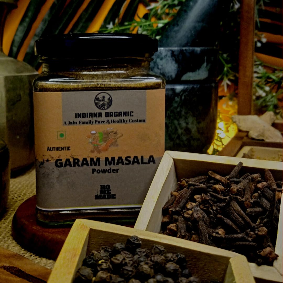 Organic Garam Masala Powder 150g - Authentic Indiana Spice Blend | No Red Chili, No Onion & Garlic | Perfect for Indian Curry, Biryani & Masala Chai
