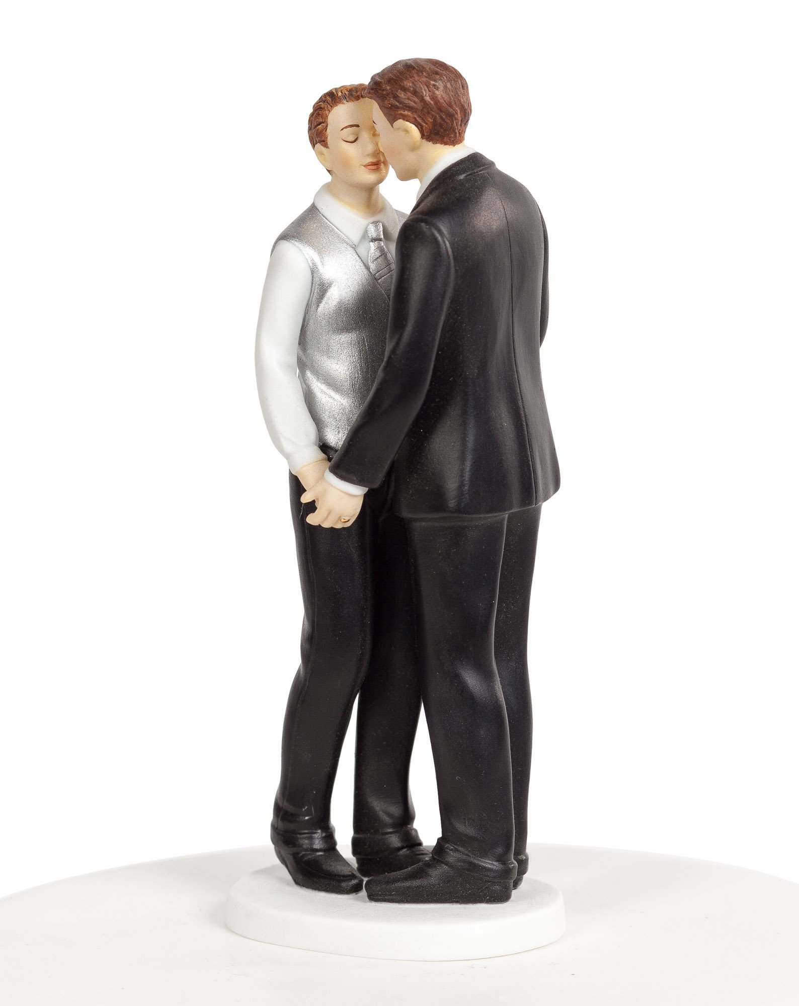 Romantic Gay Wedding Cake Topper - Elegant Same-Sex Couple Figurine for Wedding Cakes - Perfect for LGBTQ+ Weddings, Anniversaries & Commitment Ceremonies