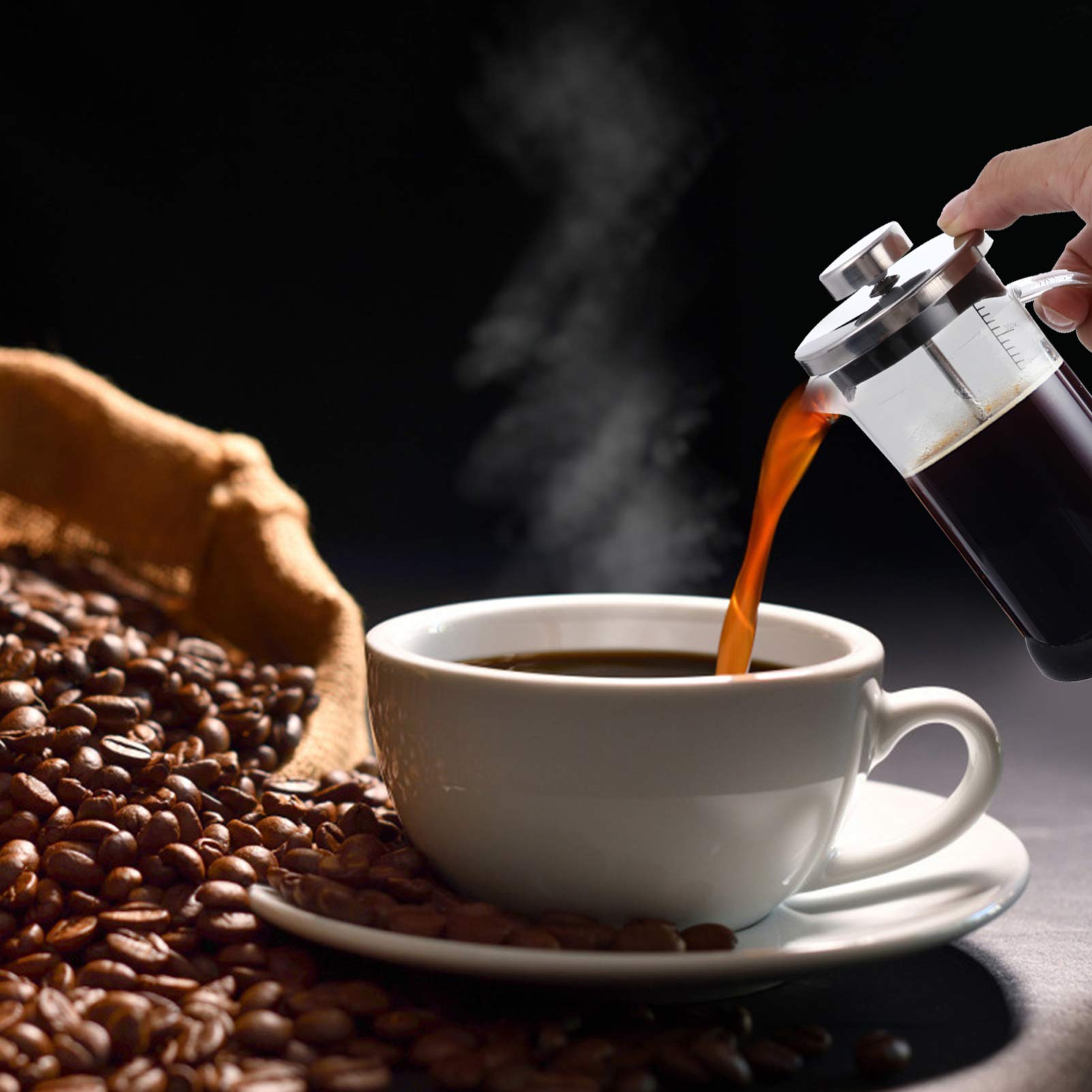 Hemoton 1-Piece Portable Espresso Maker - Stainless Steel Stovetop Coffee Pot with Glass Kettle for Manual Espresso & Tea Brewing | Perfect for Travel, Camping & Home Use