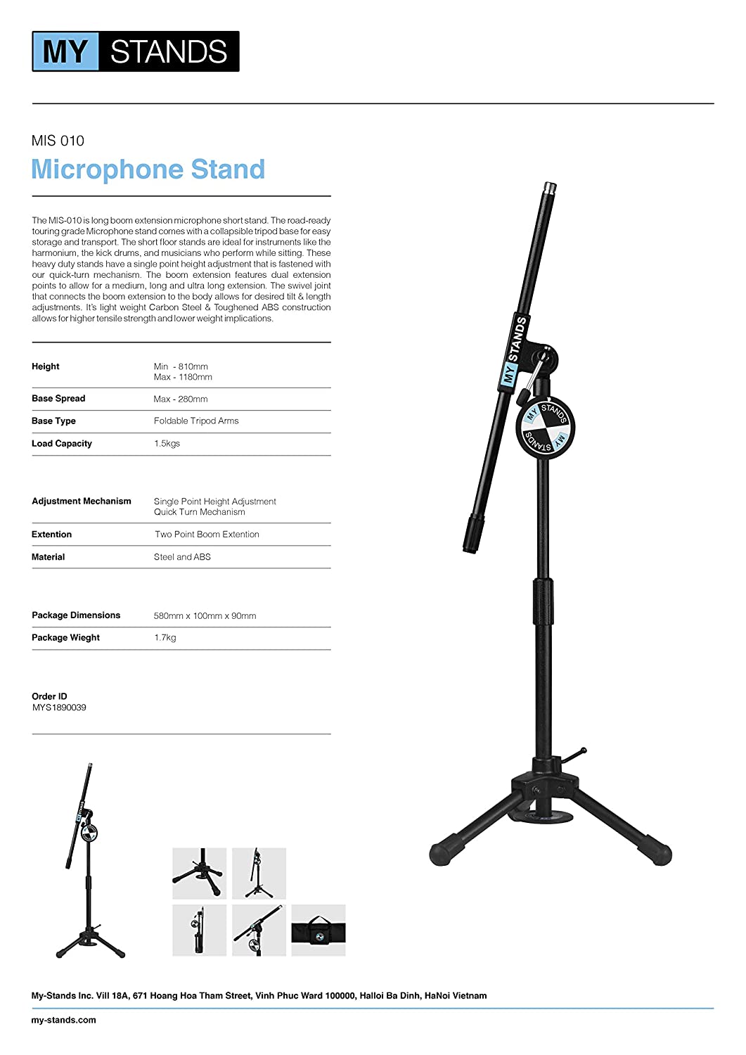MY STANDS MIS 010 - Premium Phone Stand Holder for Desk, Compatible with iPhone 14/13/12 Pro Max & Samsung Galaxy - Perfect for Home Office, Video Calls, and Hands-Free Viewing