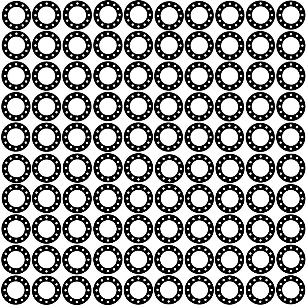 Sterling Seal CFF1100.1000.031.150X100 - 1100 Carbon Graphite Gasket with Nitrile Binder - Full Face Sealing Solution (Pack of 100) - Ideal for High-Temperature Industrial Piping Systems