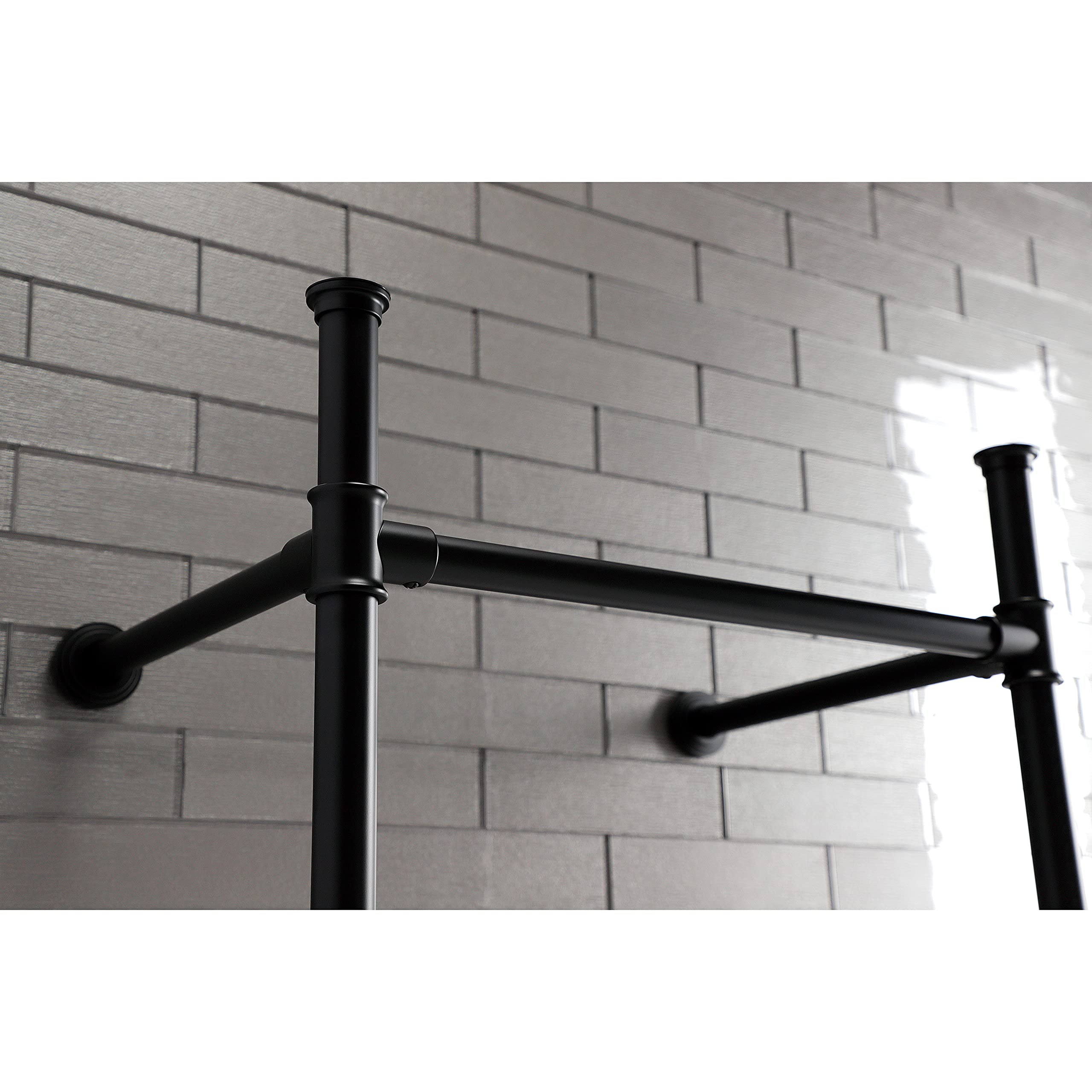 Kingston Brass VPB33080 Imperial Stainless Steel Console Sink Legs in Matte Black - Perfect for Bathroom Vanity, Farmhouse Sink, and Modern Kitchen Decor