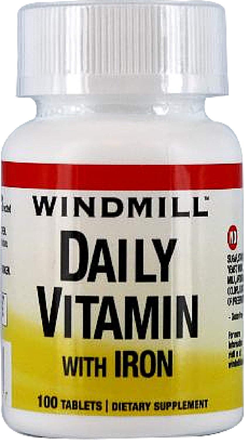 Windmill Daily Multivitamin with Iron - 100 Tablets (Pack of 11) | Immune Support & Energy Boost for Adults | Perfect for Travel, Office & Active Lifestyle