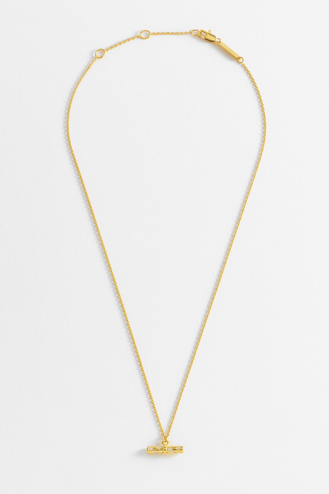 Elegant Floral T Bar Necklace for Women - Dainty Gold Layering Pendant Jewelry - Perfect for Weddings, Date Nights & Everyday Wear