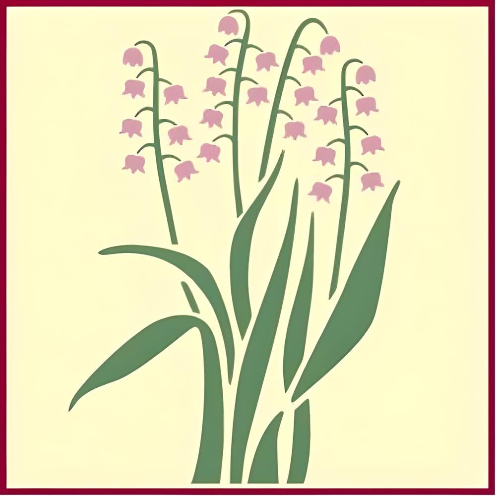 Lily of The Valley Stencil - 5