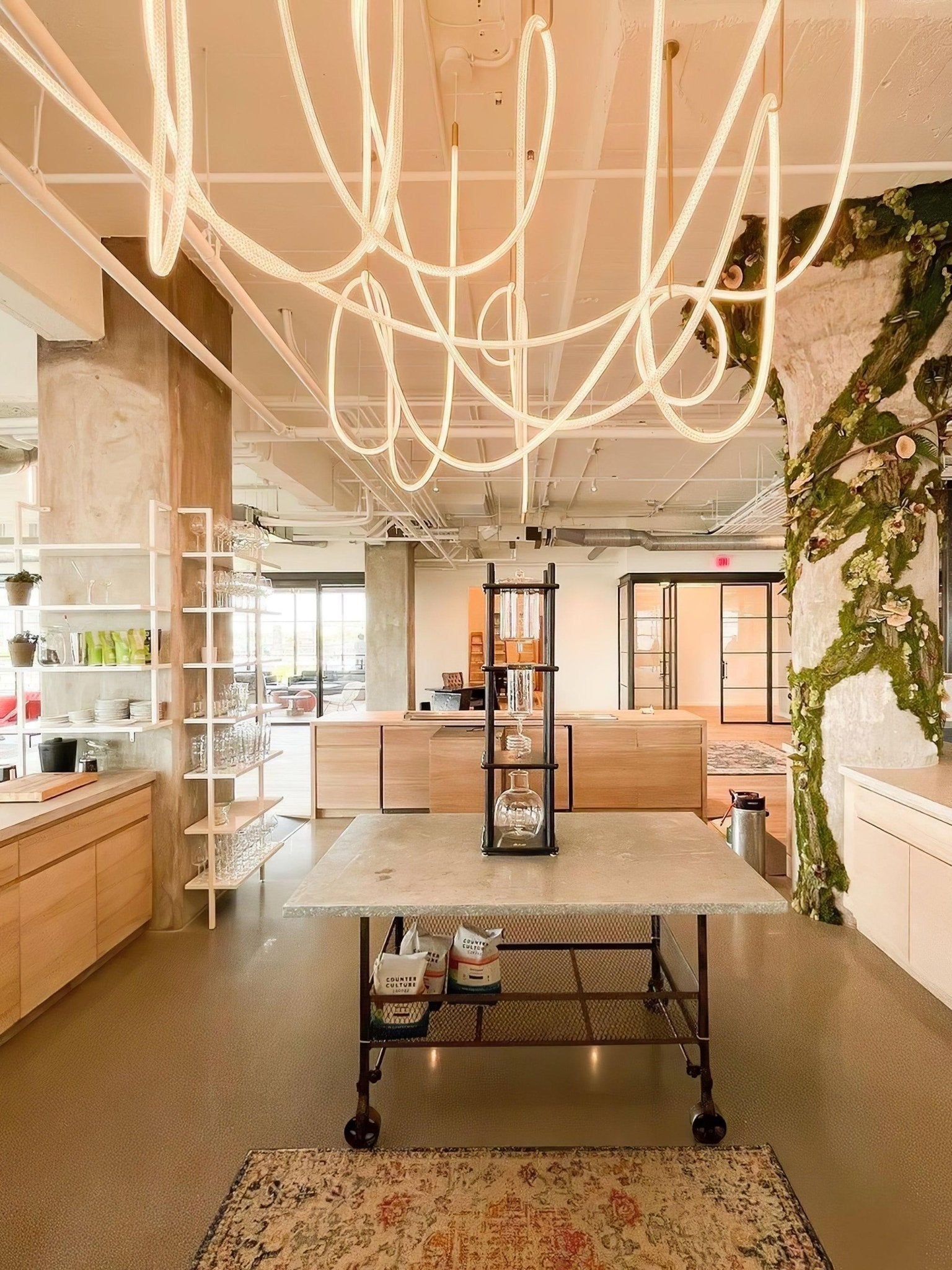 Modern Flexible Curve Pendant Lamp - Adjustable Hanging Light Fixture for Kitchen Island, Dining Room & Bedroom Lighting