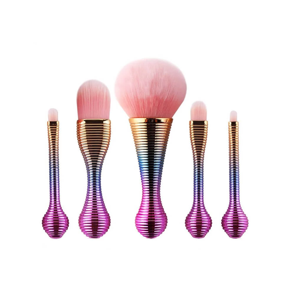 5-Piece Professional Makeup Brush Set for Foundation, Blending, Contouring - Perfect for Everyday Makeup & Travel
