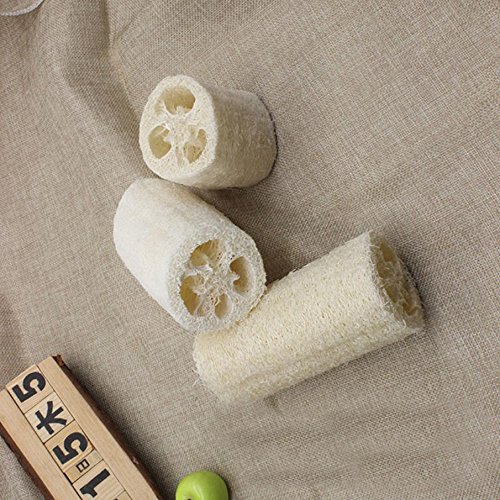 Zhongjiuyuan 3-Pack 4-Inch Natural Loofah Sponge - Exfoliating Body Scrubber for Shower, Spa & Bath - Organic Luffa for Deep Cleansing & Dead Skin Removal - Perfect Bathroom Accessories for Soft, Smooth Skin