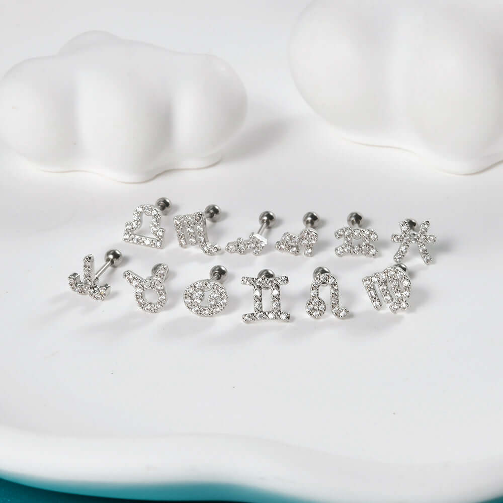 20G Constellation Barbell Cartilage Earring - Zodiac Sign Conch Stud Piercing Jewelry | DL061 | Perfect for Cartilage, Helix & Conch Piercings