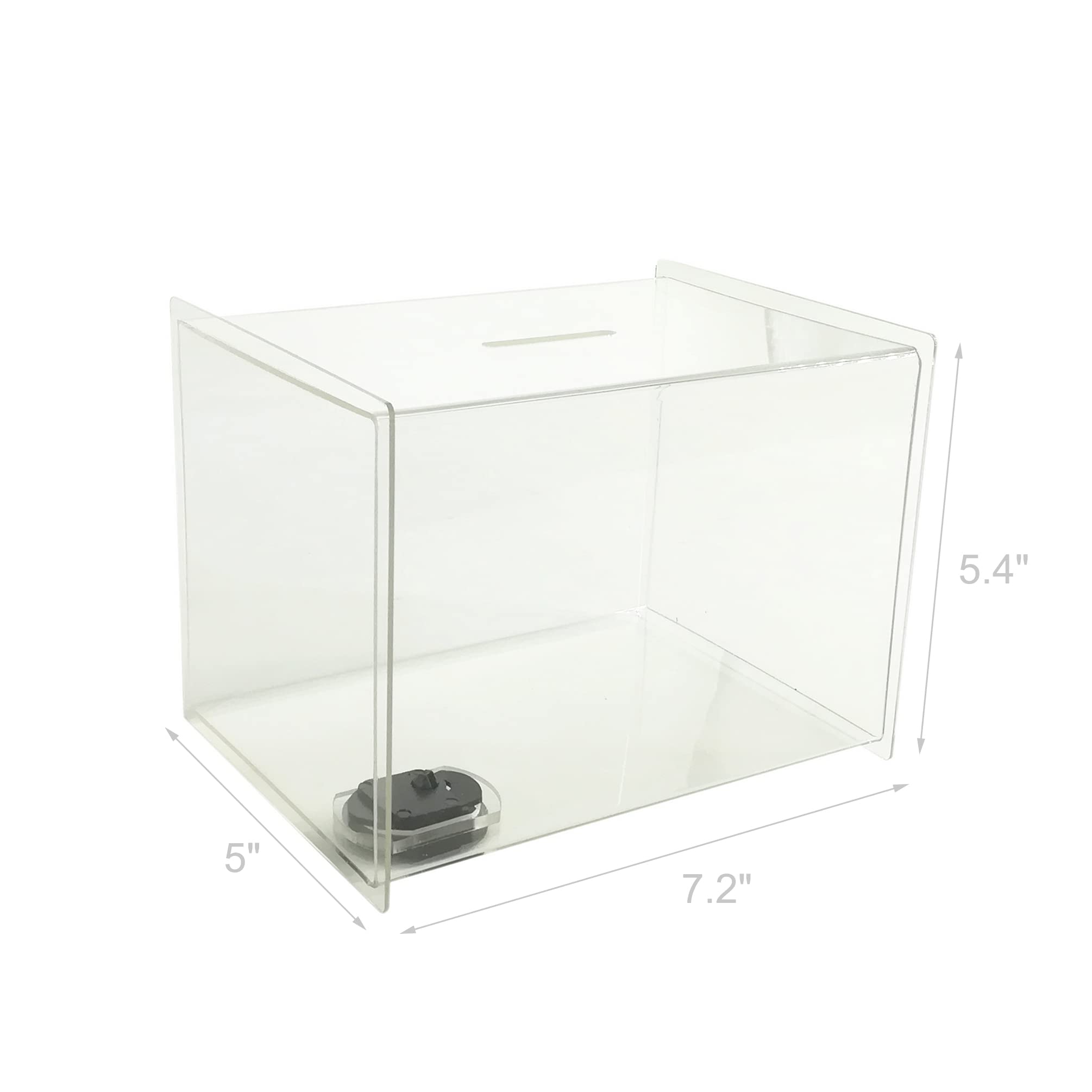 FixtureDisplays® 6-Pack Clear Acrylic Donation Boxes 7x5.5x5.5 Inches - Ghost Display Collection Containers for Fundraising, Events, Retail & Church Donations - Set of 6 Transparent Organizer Boxes