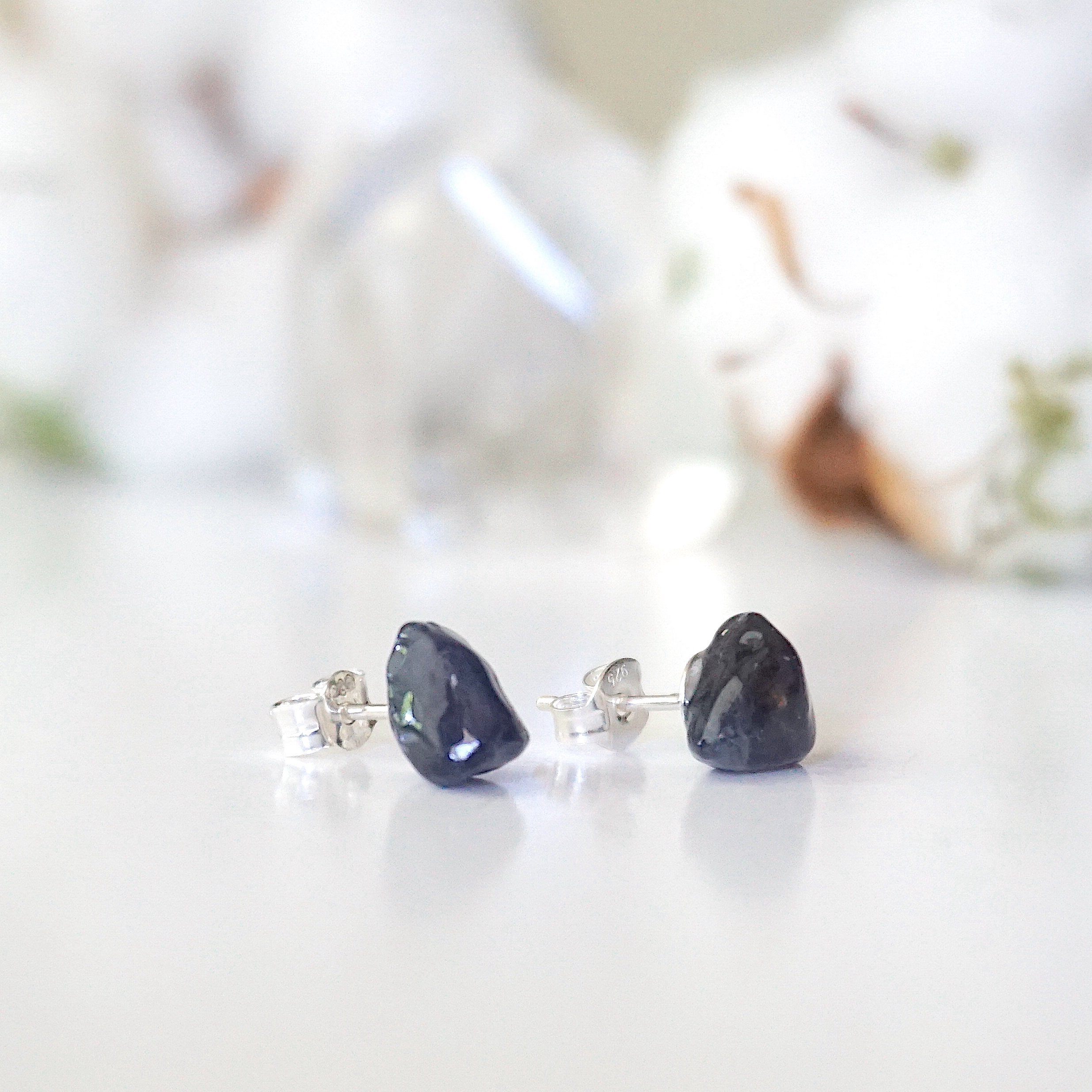 Iolite Light Sapphire Stud Earrings - Hypoallergenic Post Earrings for Women, Perfect for Everyday Wear & Special Occasions