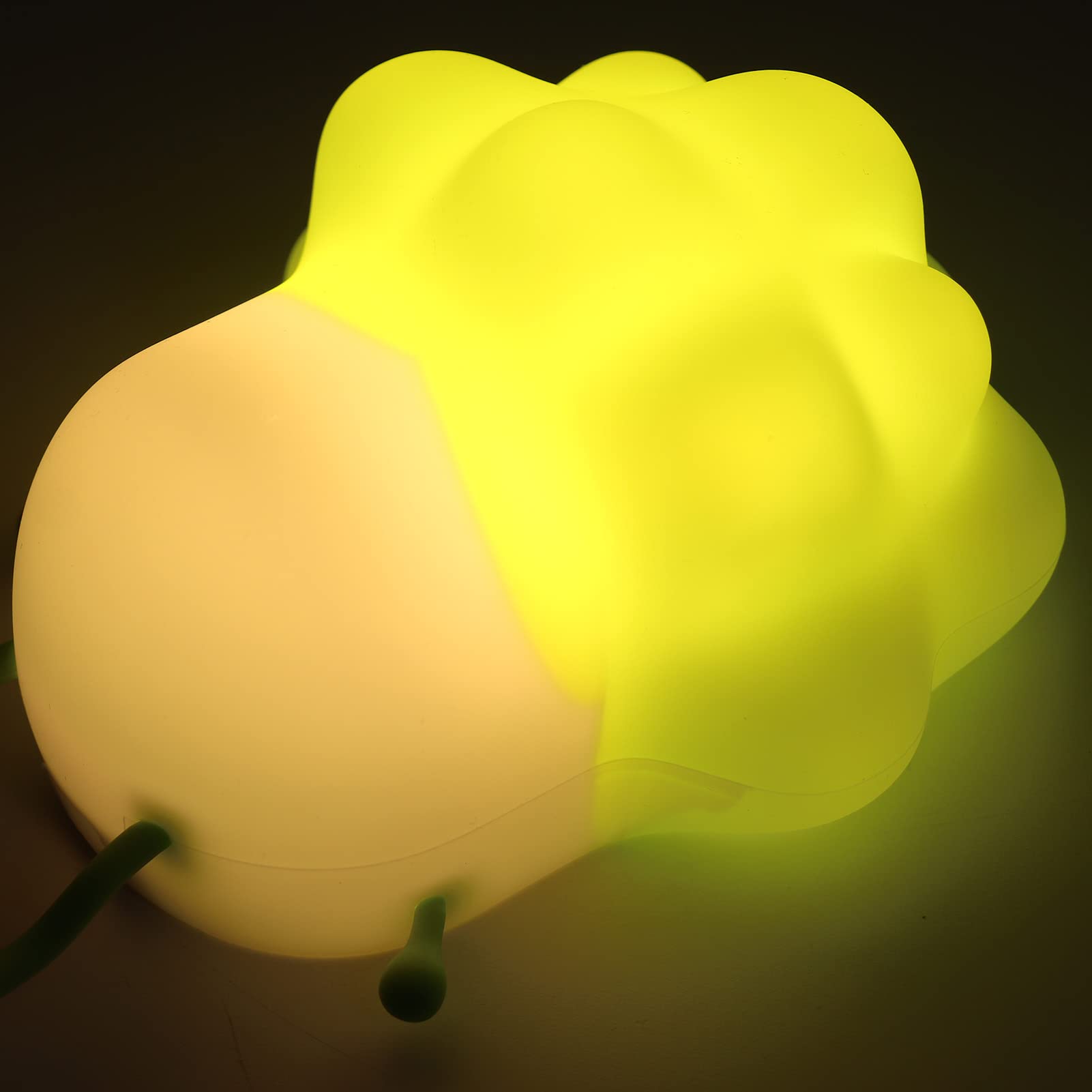 Rechargeable Cabbage-Shaped Silicone Night Light - Cartoon Vegetable Phone Holder & Stress Relief Lamp for Bedroom Decor (Green) | Perfect for Kids' Rooms, Nursery Nightlight & Bedside Table Decor