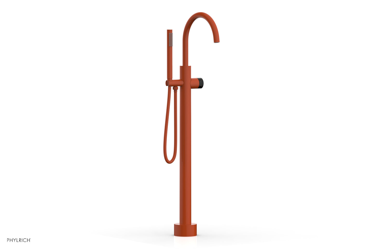Premium BASIC II Tall Floor Mount Tub Filler with Marble Handle & Hand Shower - Model 230 47 01 - Perfect for Luxury Bathrooms & Spa-Like Showers