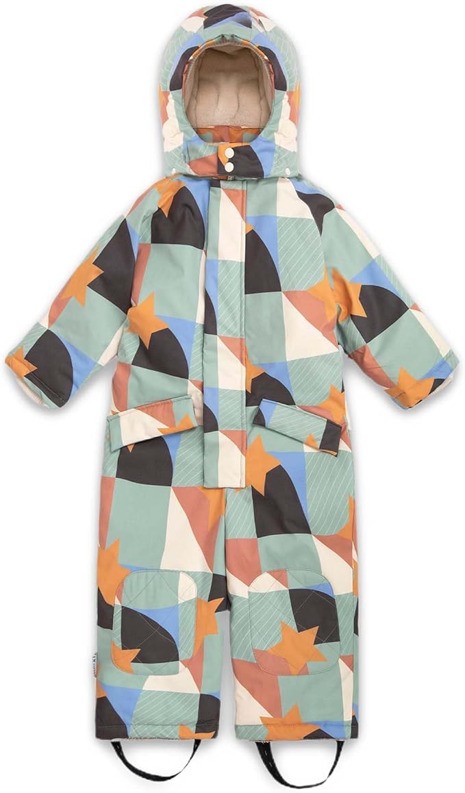 7AM Enfant Baby Snowsuit Coat - Waterproof Winter Jacket with Hood, 2 Pockets & Fun Prints | Warm Outerwear for Infants & Toddlers | Perfect for Snow Play, Sledding & Cold Weather Adventures