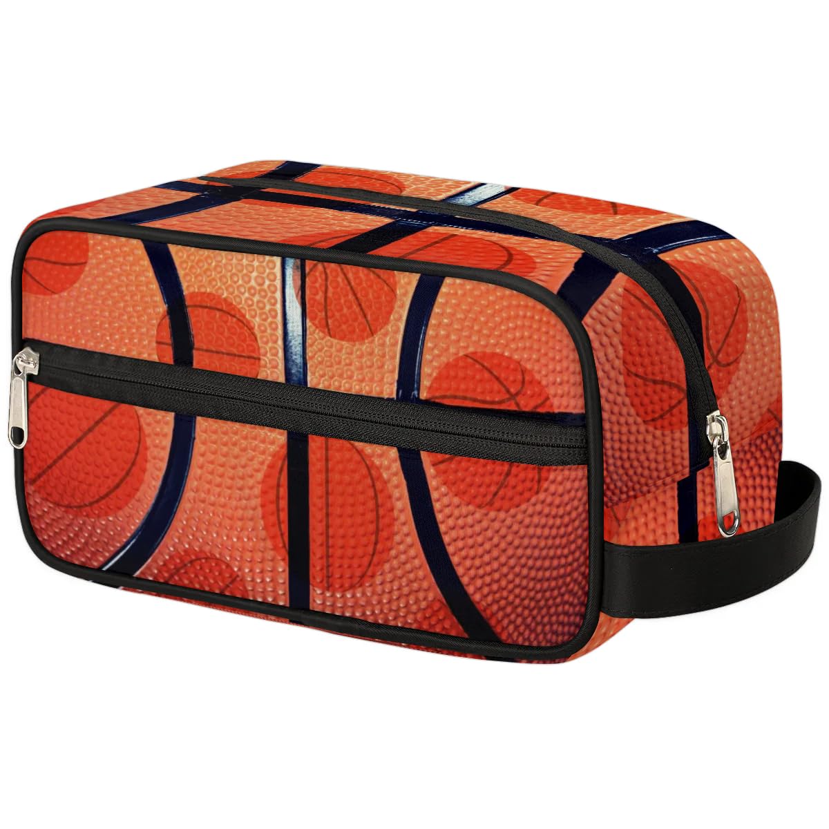 Basketball Themed Waterproof Hanging Toiletry Bag for Men & Boys - Travel Cosmetic Organizer, Sports Shaving Kit, Wash Bag - Perfect for Gym, Camping, and Basketball Trips