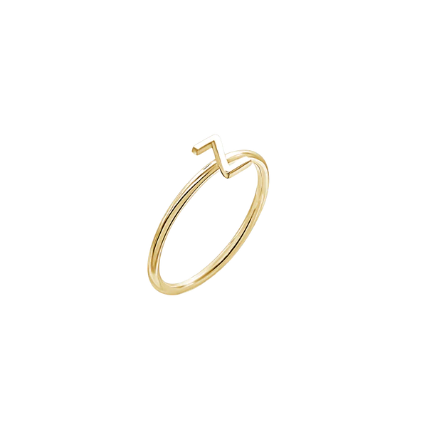 Amare Wear Initial Stackable Rings 14K Gold - Personalized Name Rings for Women, Dainty Layering Rings, Minimalist Jewelry Gift | Perfect for Everyday Wear, Stacking & Special Occasions