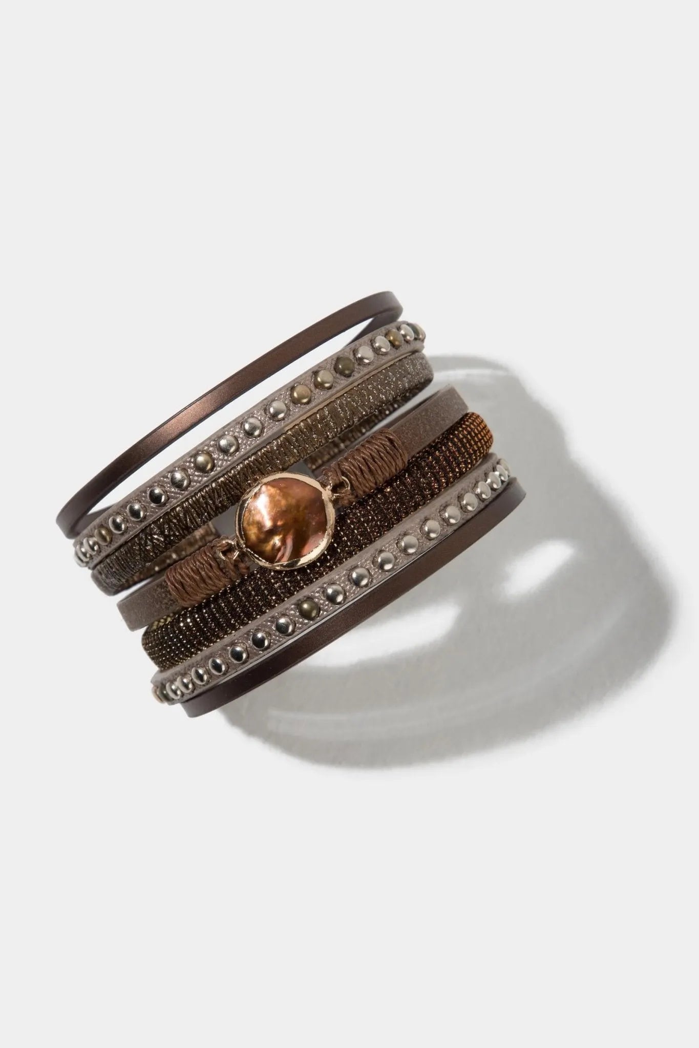 Fiery Copper Freshwater Pearl & Leather Bracelet for Women – Boho Chic Handmade Jewelry Gift for Birthday, Anniversary & Everyday Wear