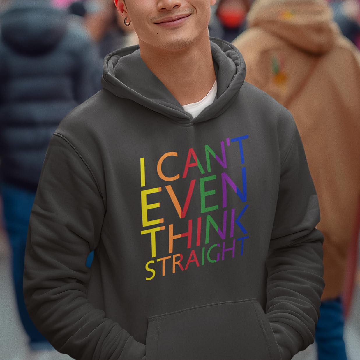 I Can't Even Think Straight Gay Pride Hoodie - LGBTQ+ Rainbow Sweatshirt for Men & Women - Comfortable Unisex Pullover for Pride Month, Parades & Everyday Wear