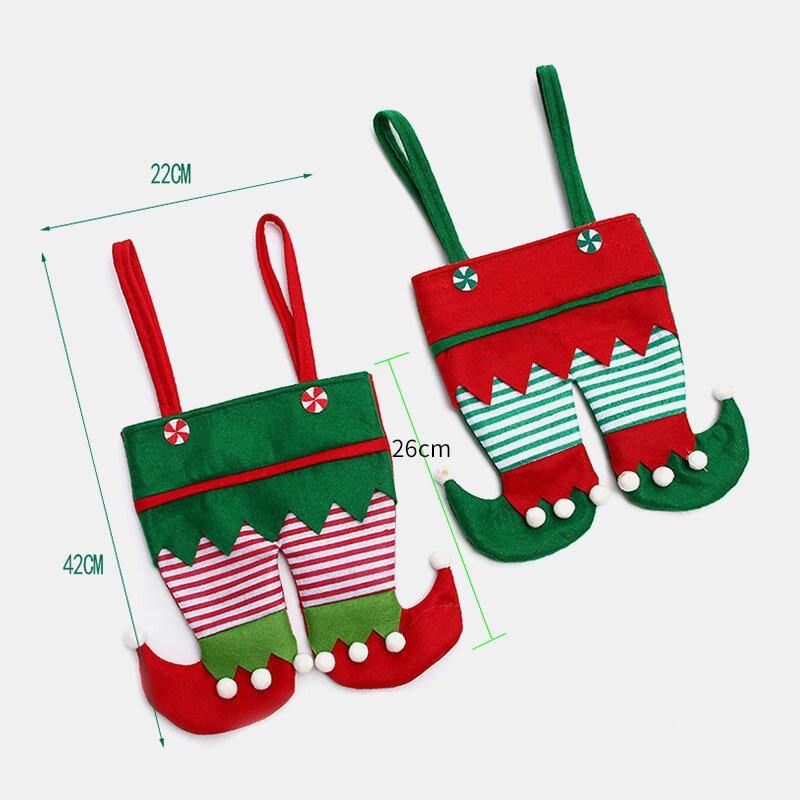 Festive Christmas Candy Bottle & Liquor Gift Bag - Elf Shape Handbag for Kids & Adults | Holiday Party Favors, Stocking Stuffers & Secret Santa Gifts
