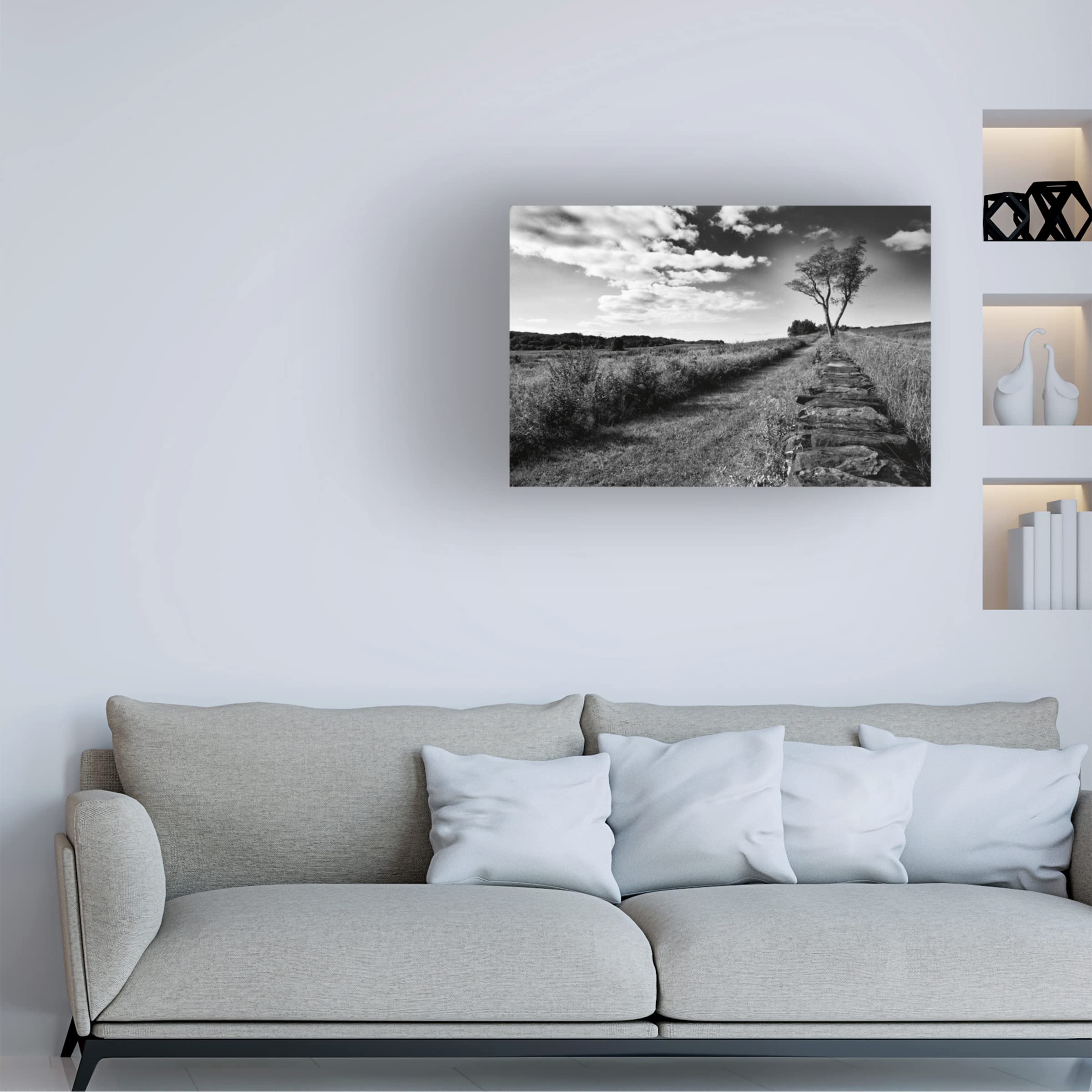 Trademark Fine Art 'Stone Wall' Canvas Art by Aledanda - Elegant Textured Wall Decor for Living Room, Bedroom & Office
