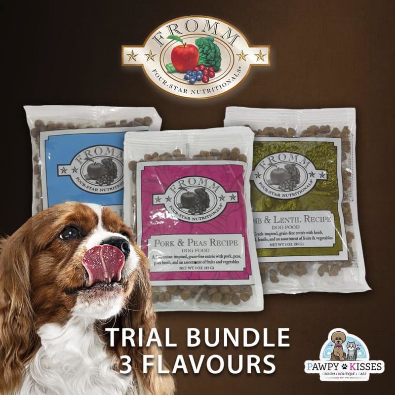 Fromm Family Grain-Free Dry Dog Food - 85g x 3 Pack - Premium Natural Recipe for Small & Medium Breeds - Perfect for Travel, Training & Trial Feeding