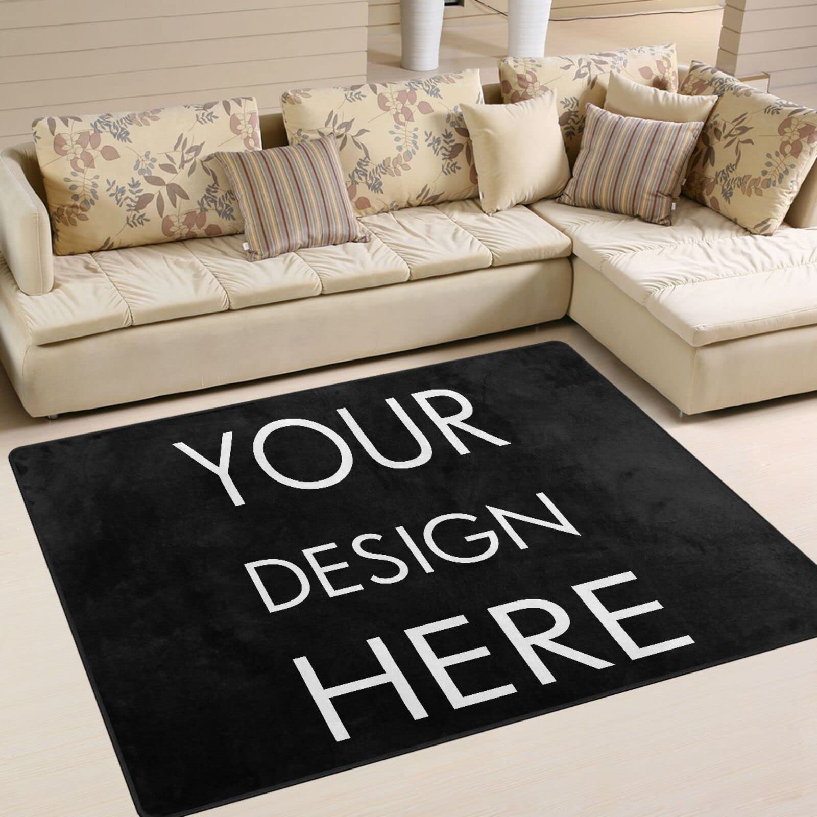 ALAZA Customized DIY Area Rug - Personalized Home Decor for Living Room & Bedroom - 5'3