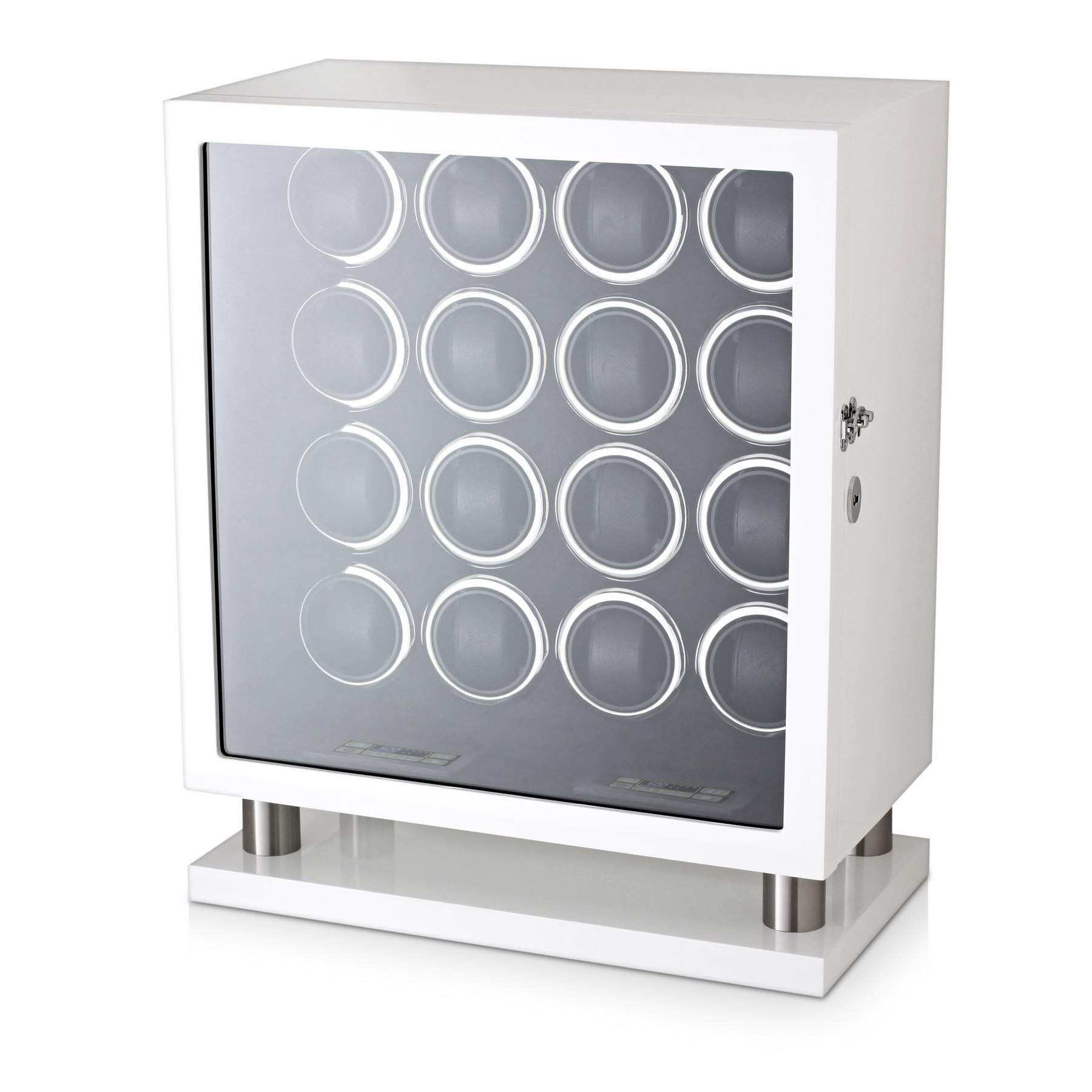 16 Automatic Watch Winder with LED Backlight & LCD Touchscreen - Luxury Watch Storage & Display Case for Men - Perfect for Automatic Watch Collection, Display, and Maintenance at Home or Office