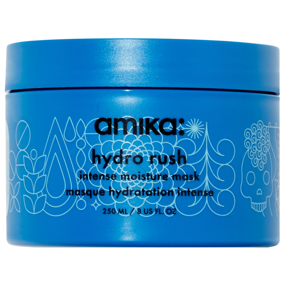 Amika Hydro Rush Intense Moisture Hair Mask for Dry Damaged Hair - Deep Conditioning Treatment for Hydration & Repair - Perfect for Salon Quality Results at Home