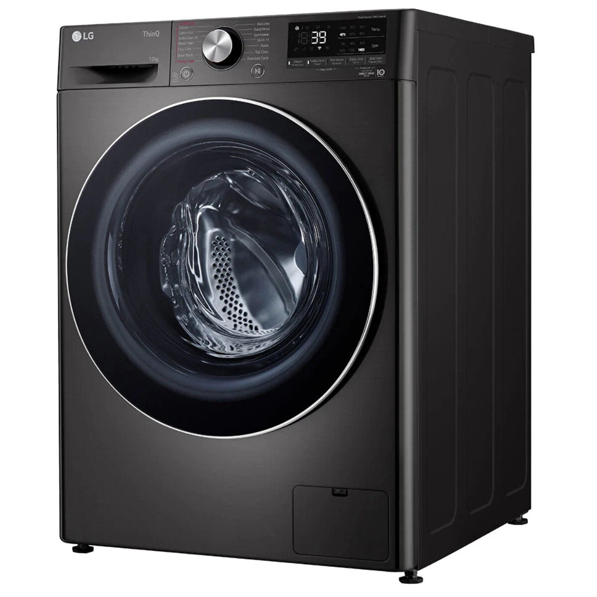 LG Series 9 12kg Front Load Washing Machine - Energy Efficient, Quiet Operation, Black (WV9 1412B) - Perfect for Large Families & Smart Home Laundry Rooms