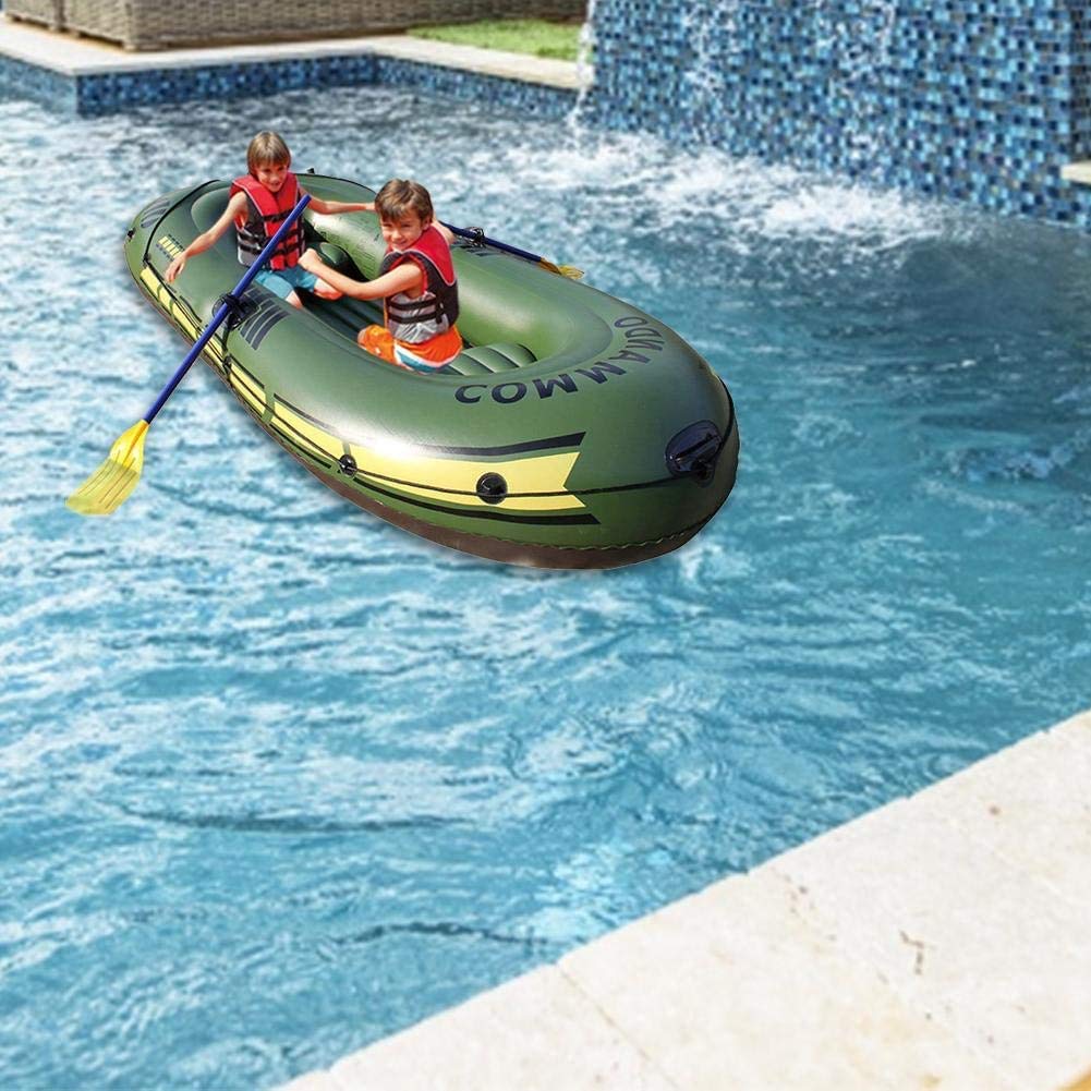 Inflatable Fishing Kayak Boat Set for 2-3 Persons - Portable Explorer Boat with Paddle, Foot Pump & Safety Rope - Perfect for Lakes, Rivers & Coastal Fishing Adventures